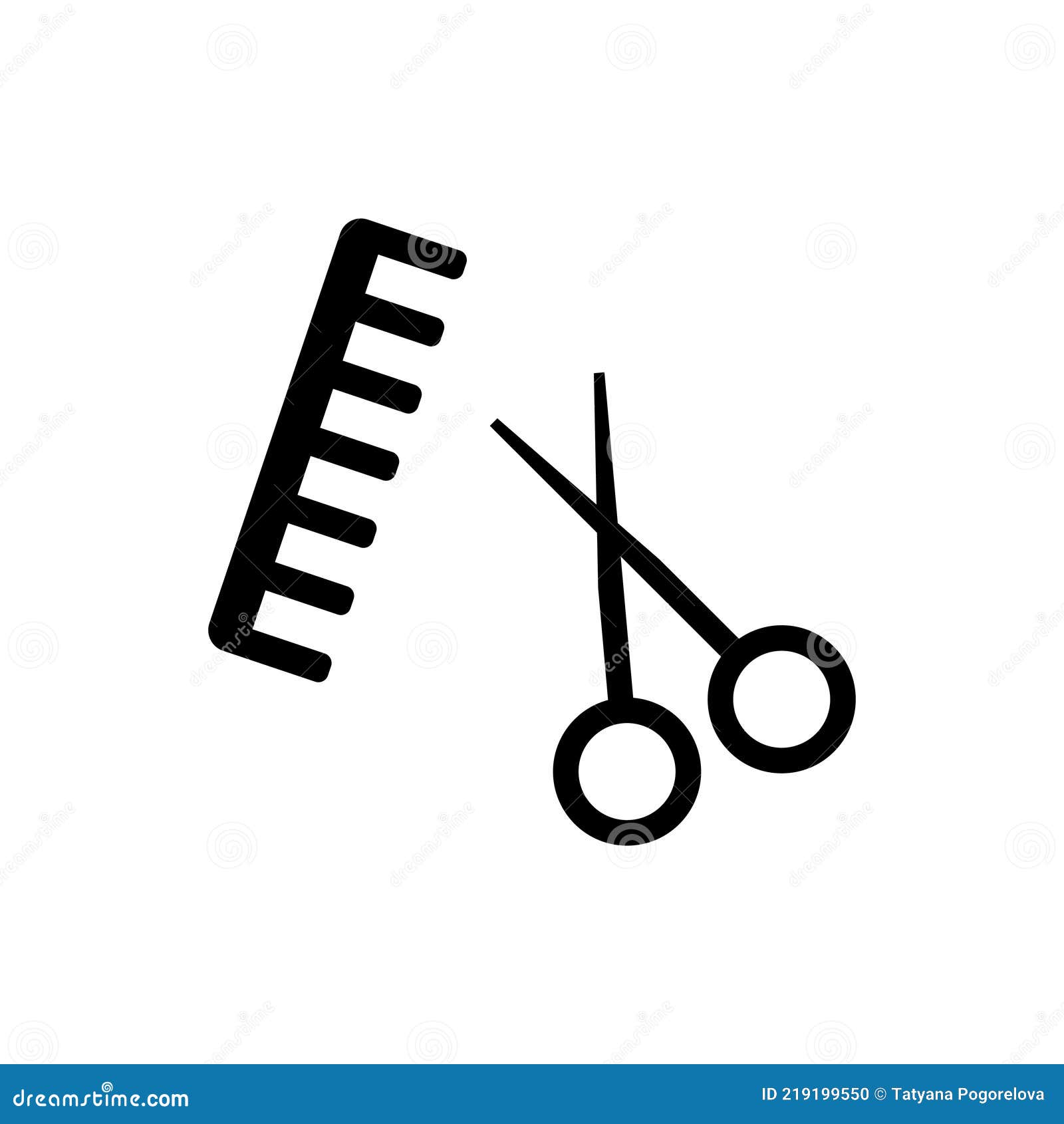 Kam En Schaar Op Een Witte Achtergrond. Afbeelding Van Een Eenvoudig Logo Op Een Witte Achtergrond Stock Illustratie - Illustration Of Voorwerp, Blad: 219199550