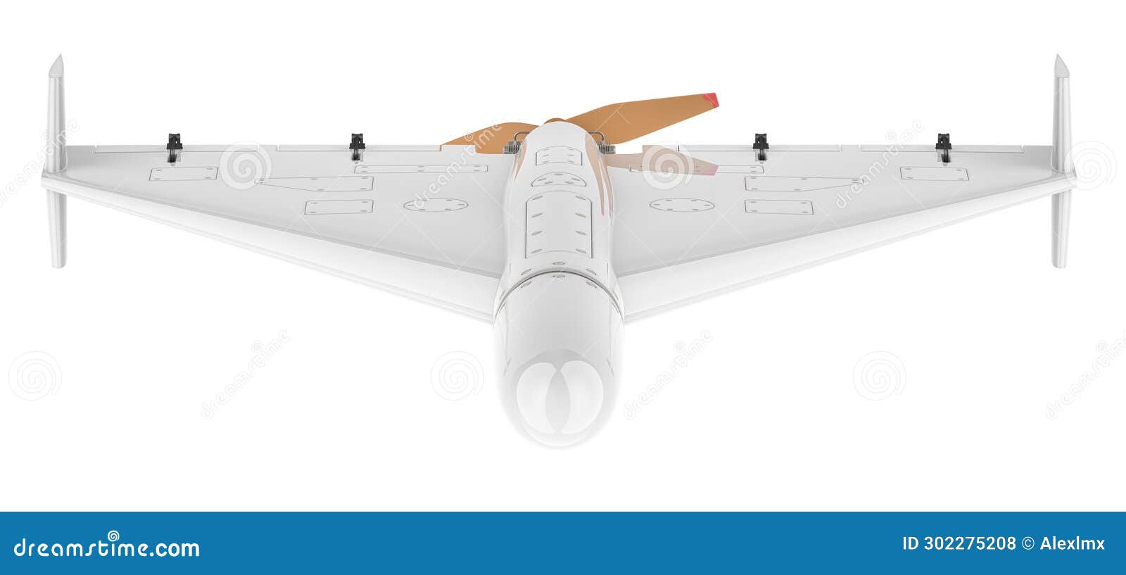 kamikaze drone, front view. 3d rendering