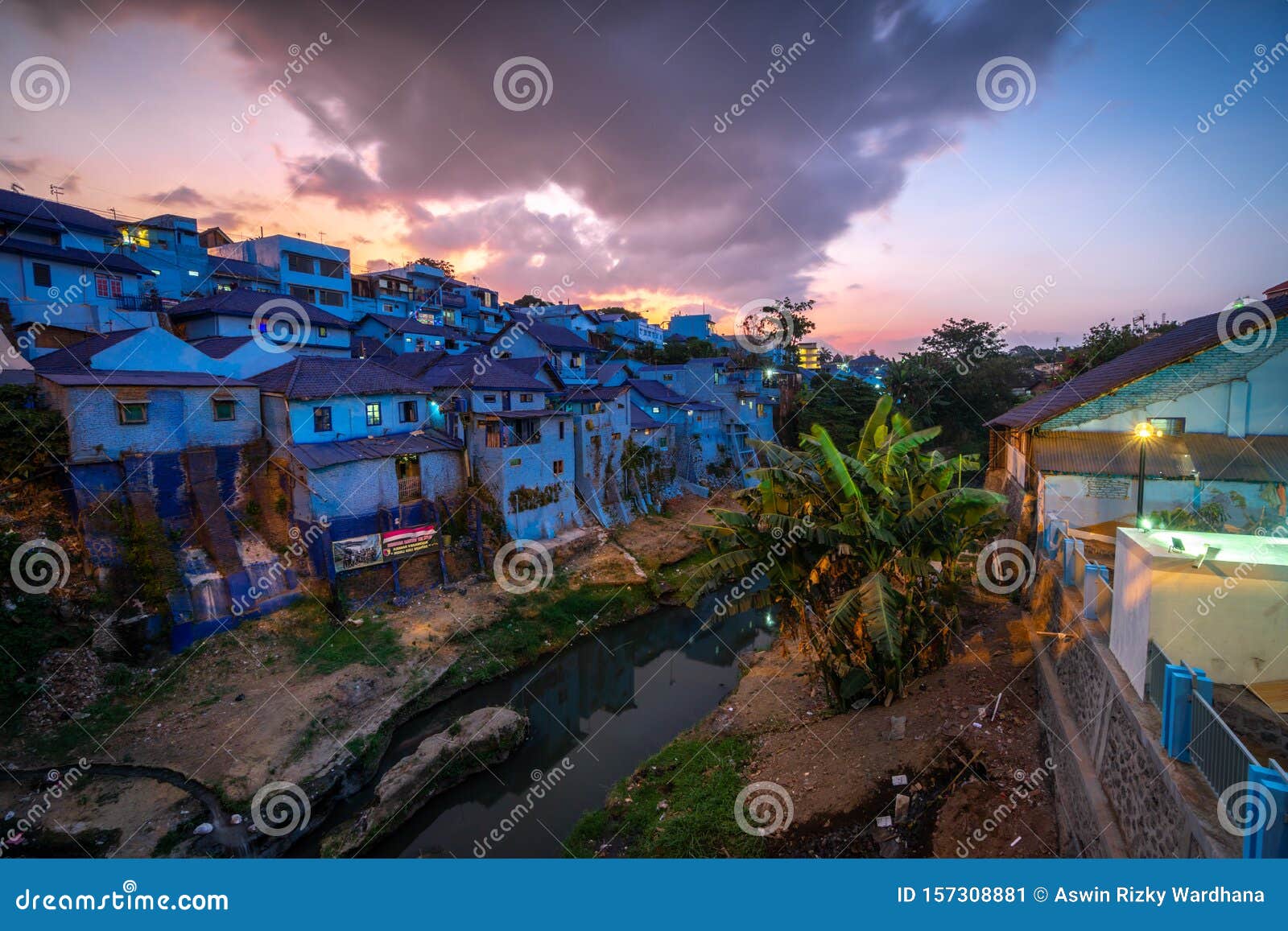 Kampung Biru Arema Blue Village Malang  East Java Indonesia 