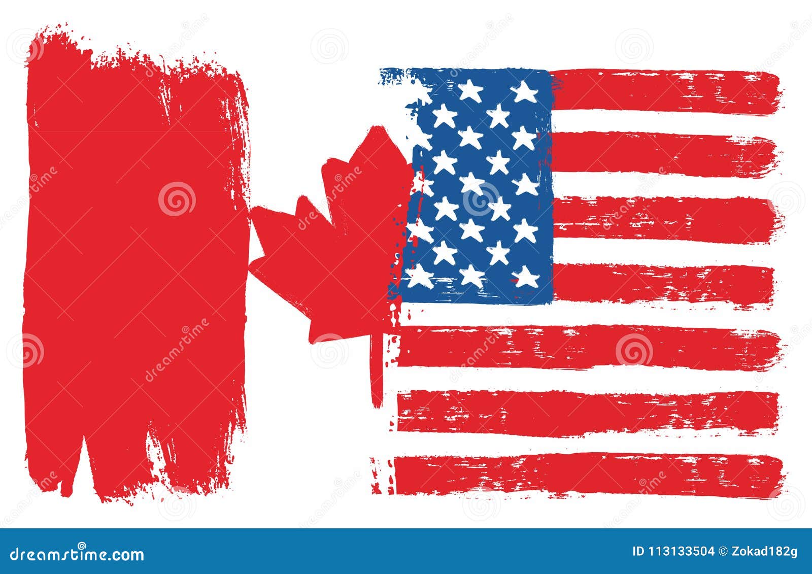 USA VEREINIGTE STAATEN-KANADA Wehende Flagge 120mm Aufkleber x2