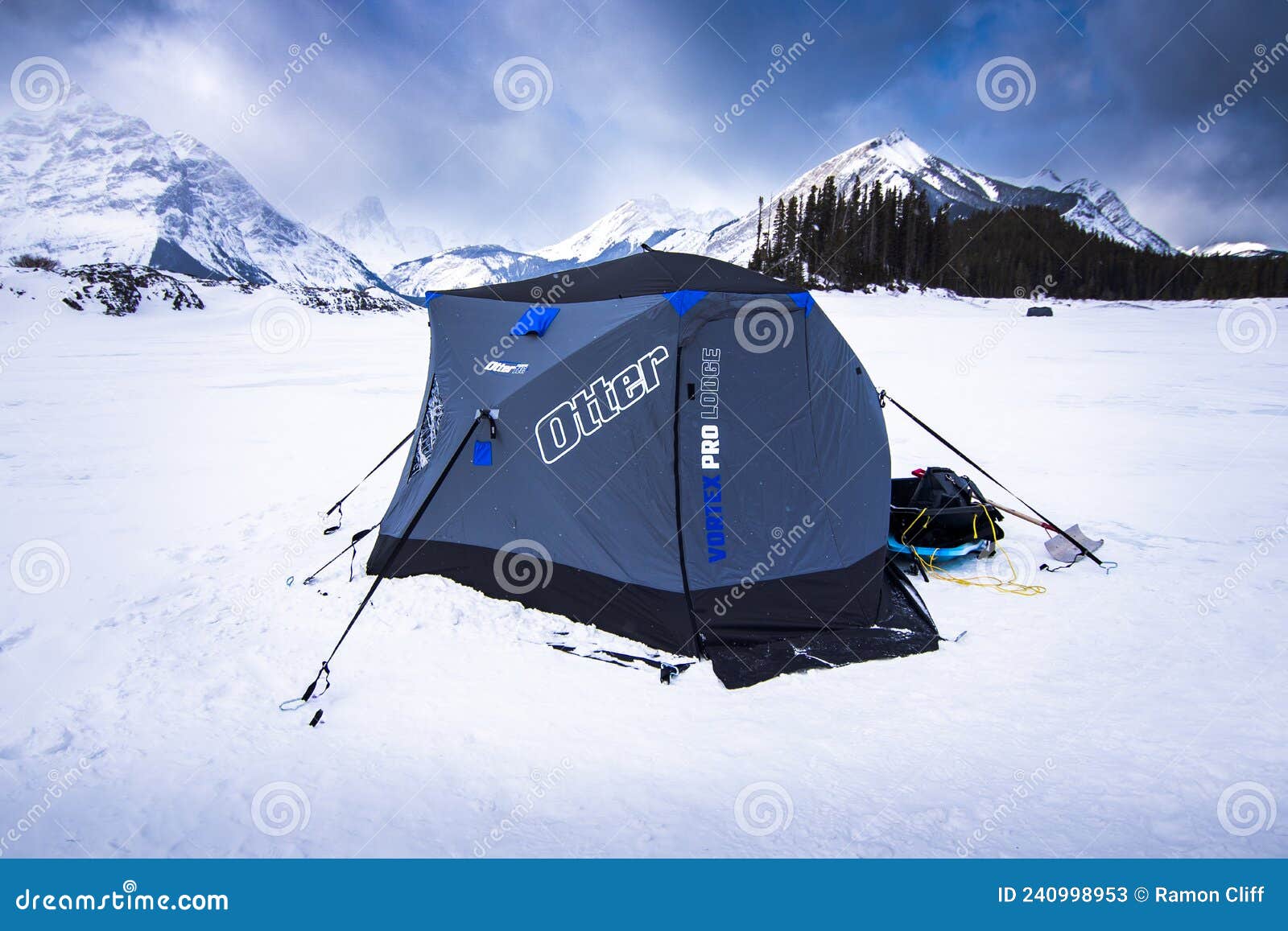 An Insulated Otter Ice Fishing Tent Editorial Stock Photo - Image