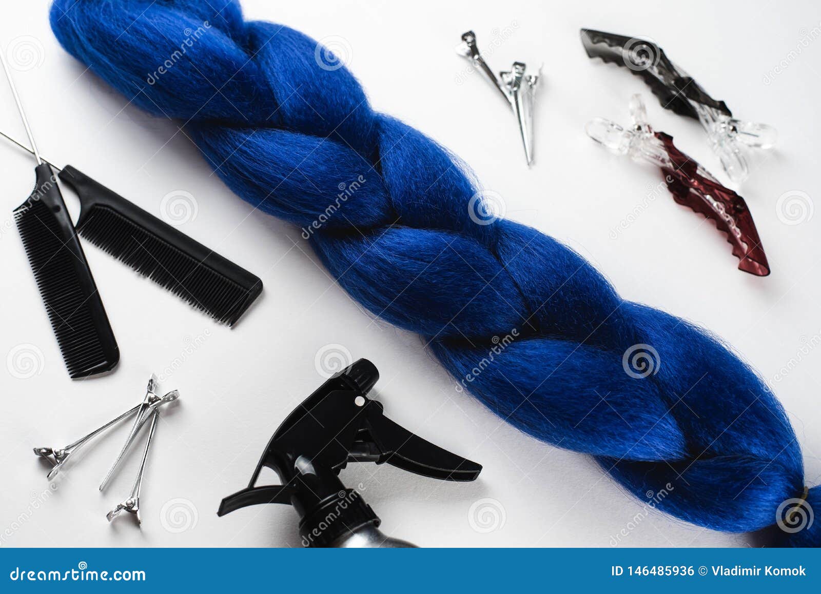 blue to white ombre kanekalon hair