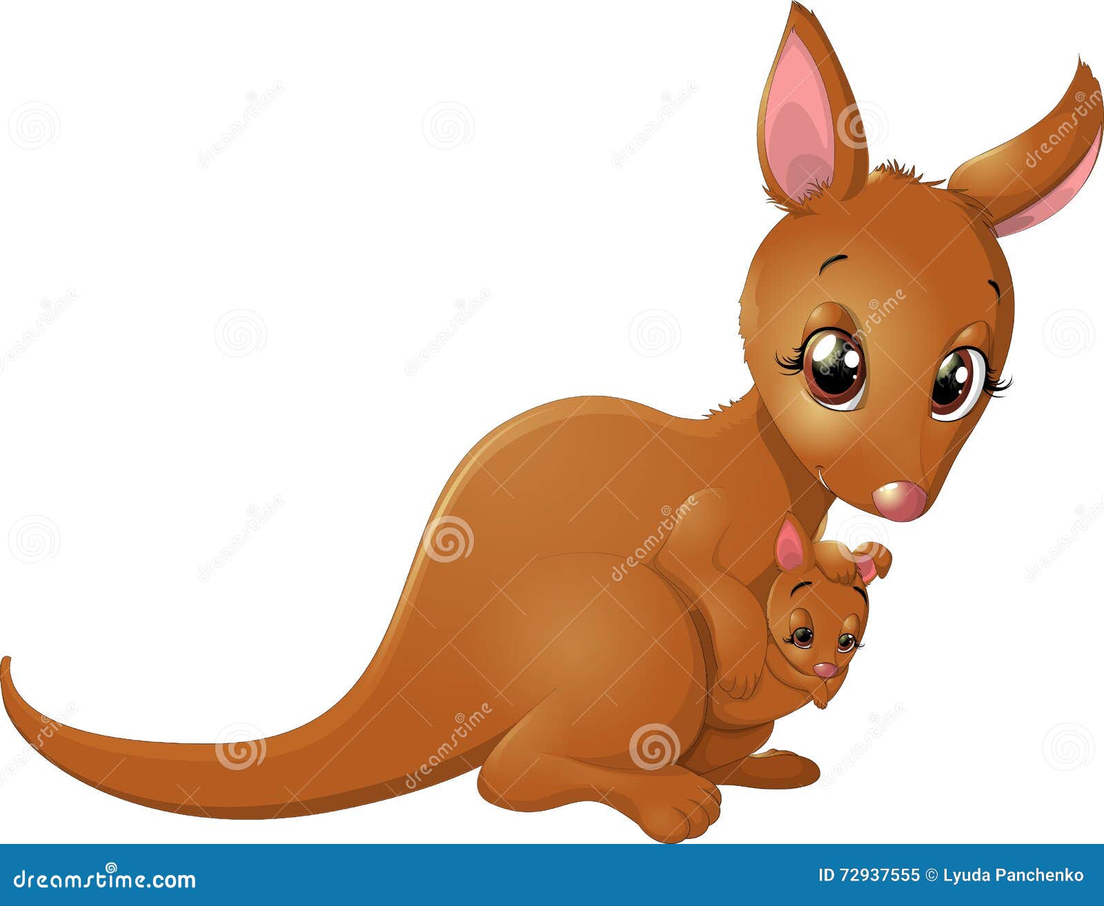 Kangaroo with baby stock vector. Illustration of friendly 72937555