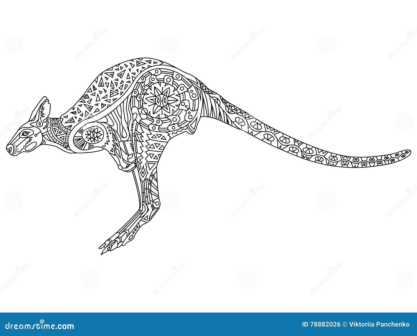 Download Zentangle Stylized Kangaroo Vector Illustration ...