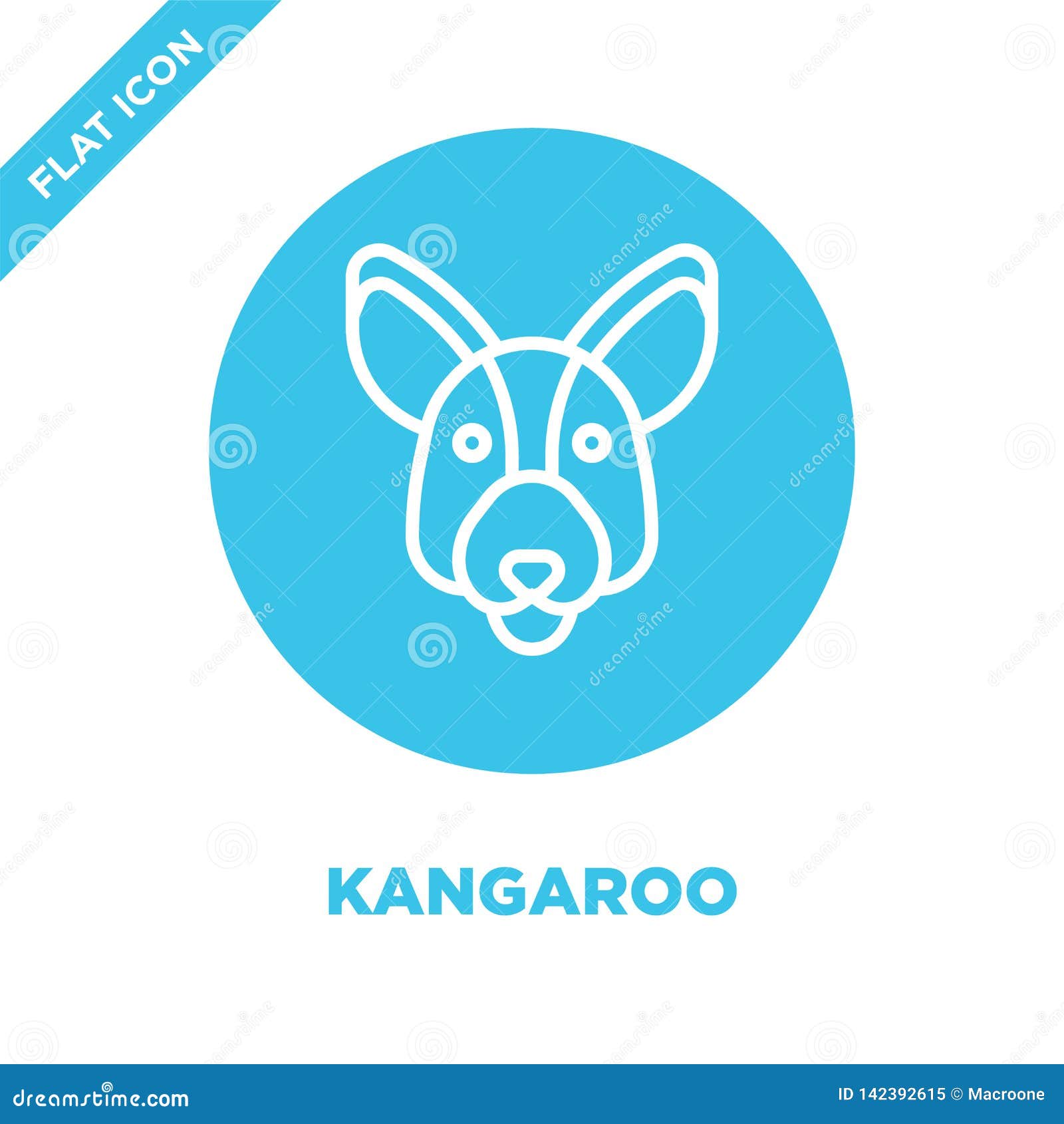 kangaroo icon  from animal head collection. thin line kangaroo outline icon   . linear  for use on