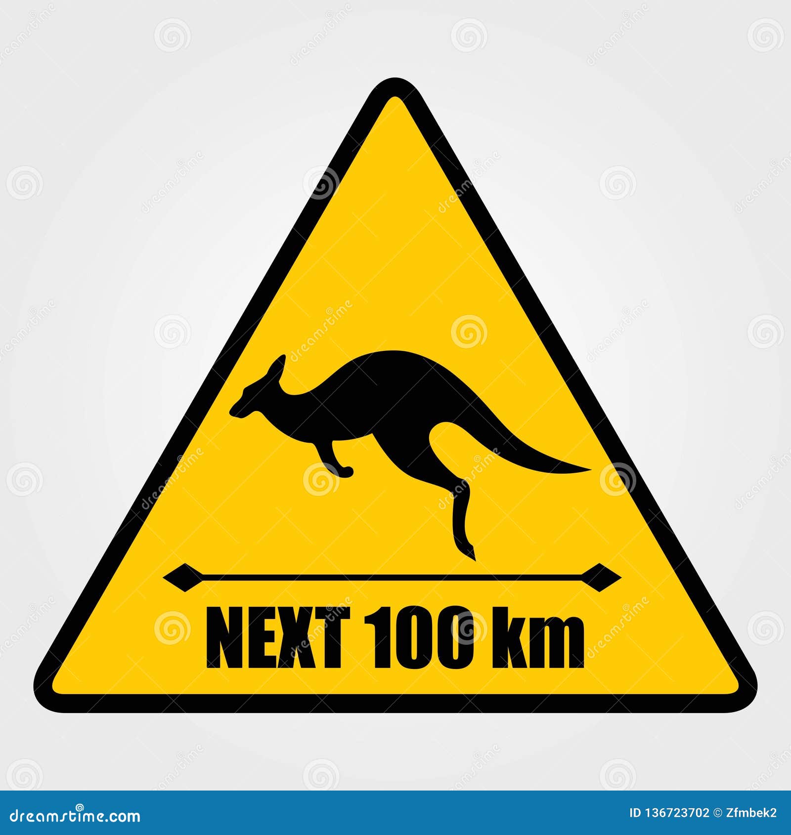 Kangaroo Warning Sign. Vector Illustration Stock Vector Illustration