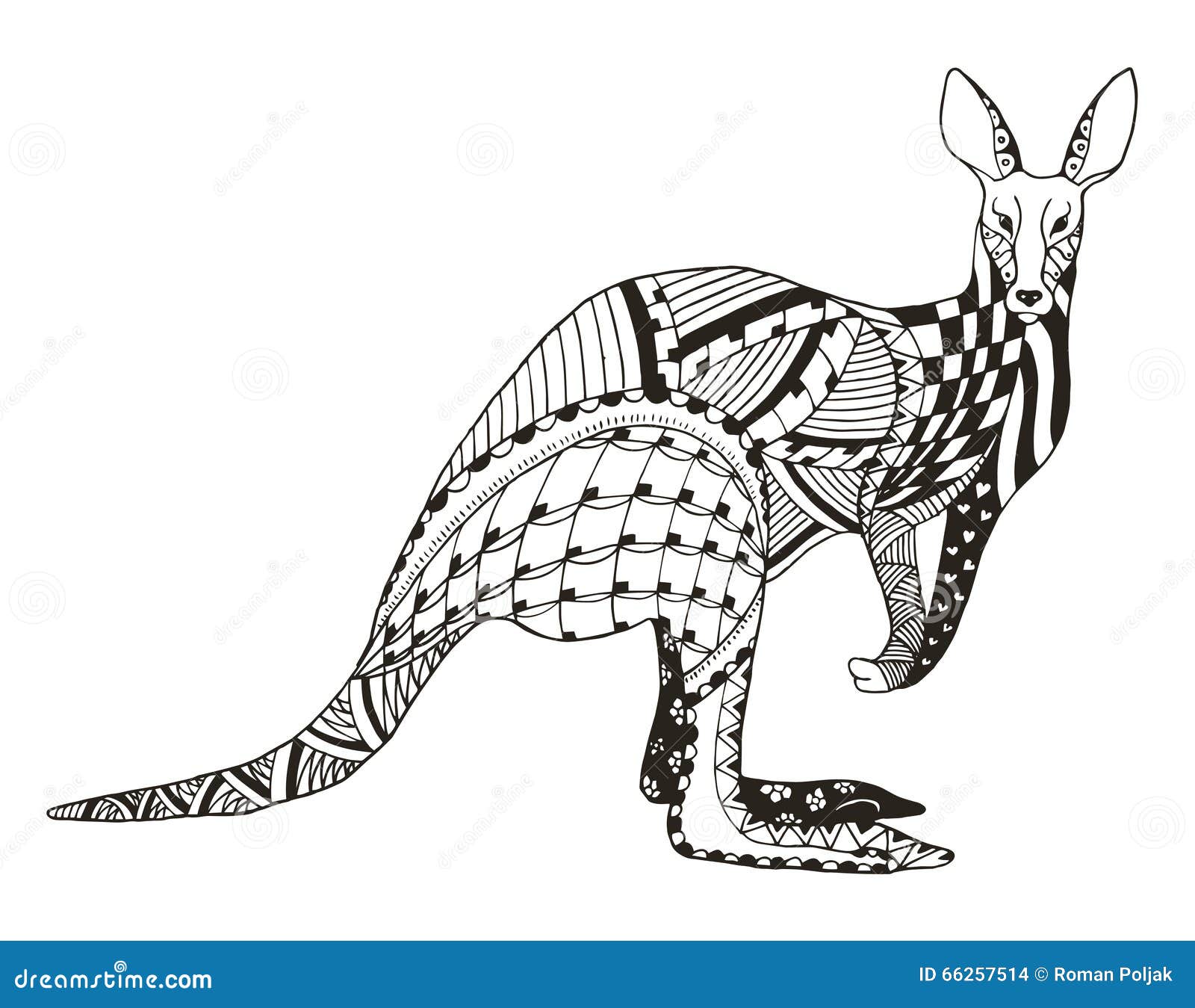 Download Kangaroo Zentangle Stylized, Vector, Illustration ...