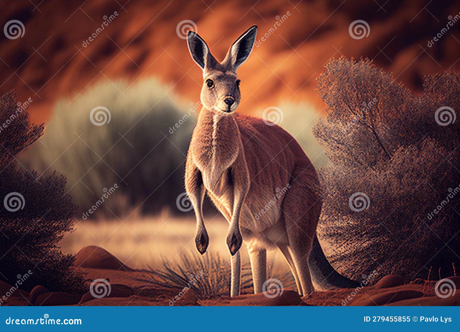 Kangaroos in Australia. AI Generated Stock Illustration Illustration