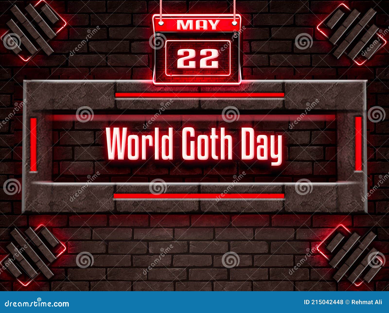 22 Kann Welt Goth Day Neon Texteffekt Auf Backsteine Hintergrund Stock Abbildung Illustration Von Geschaft Zeitplan