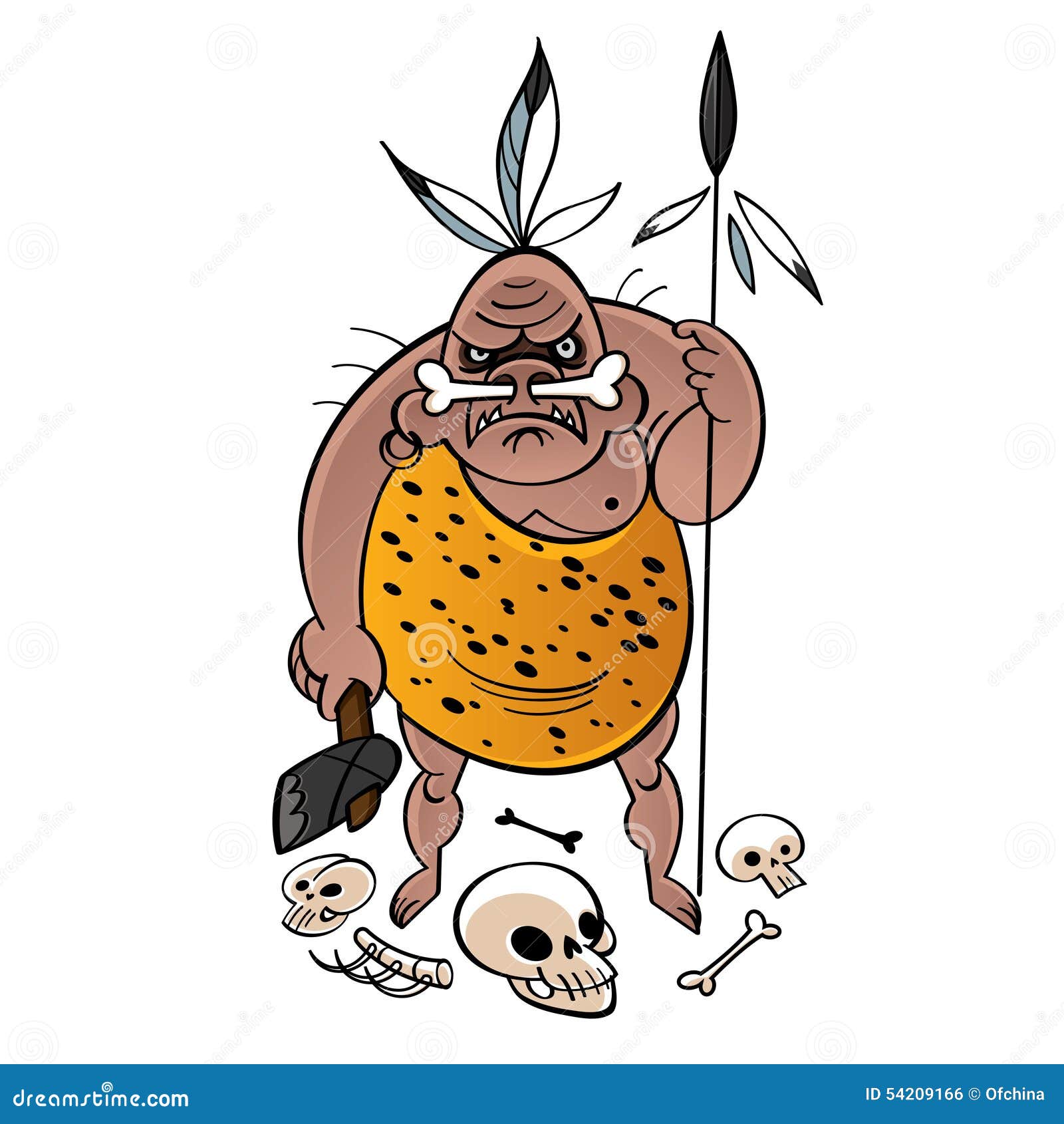 Kannibaal vector illustratie. Illustration of lijk, wildernis 54209166