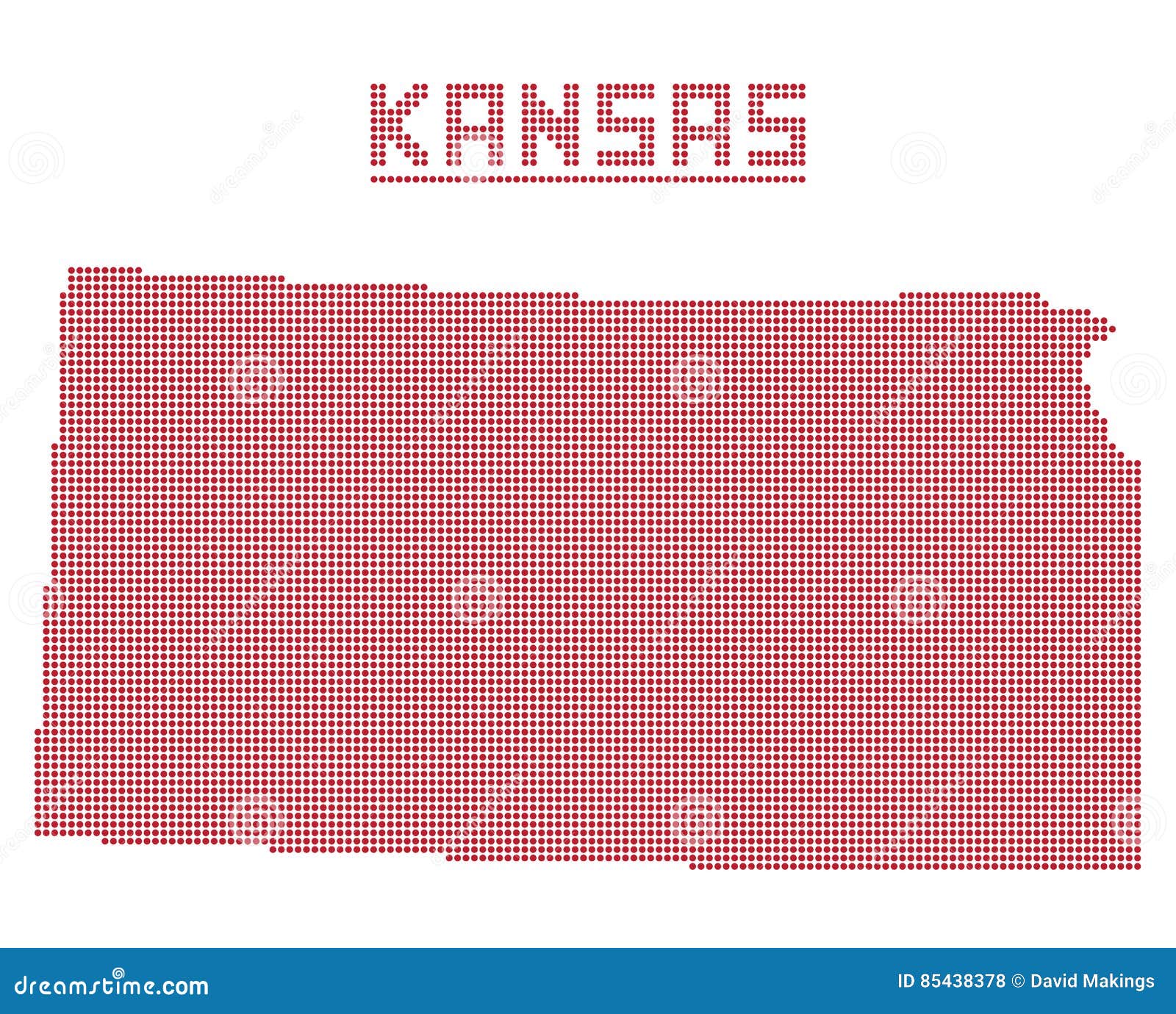 Kansas Dot Map stock illustration. Illustration of territory 85438378