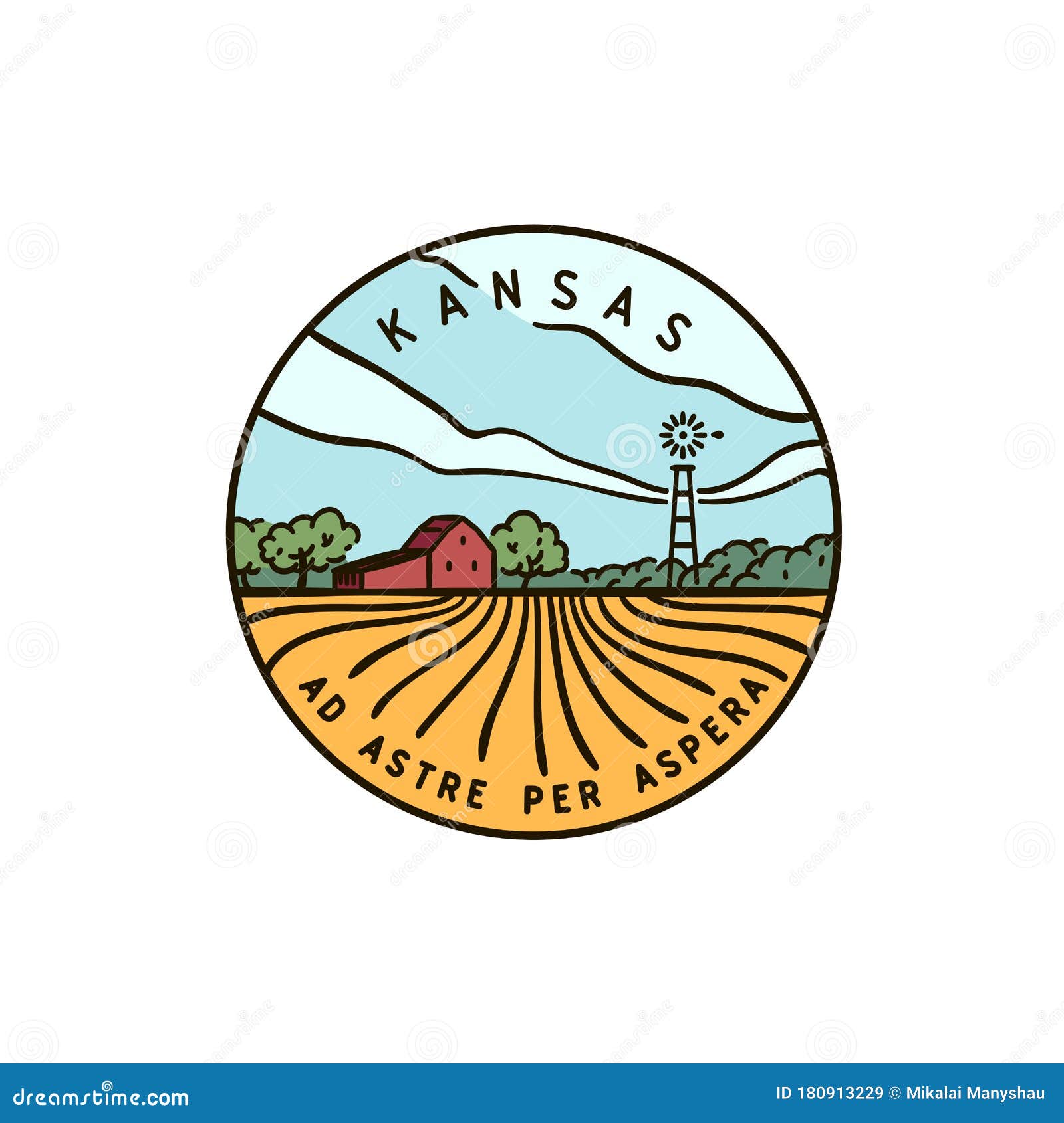 Kansas Farm Field stock vector. Illustration of outdoor 180913229