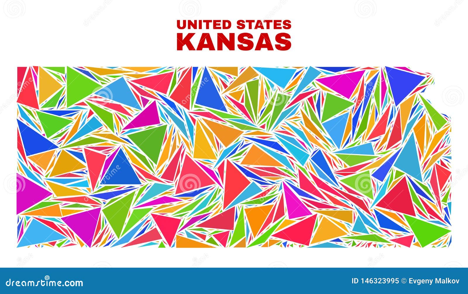 Kansas State Map - Mosaic Of Color Triangles Stock Vector ... Kansas State Map - Mosaic Of Color Triangles Stock Vector ...