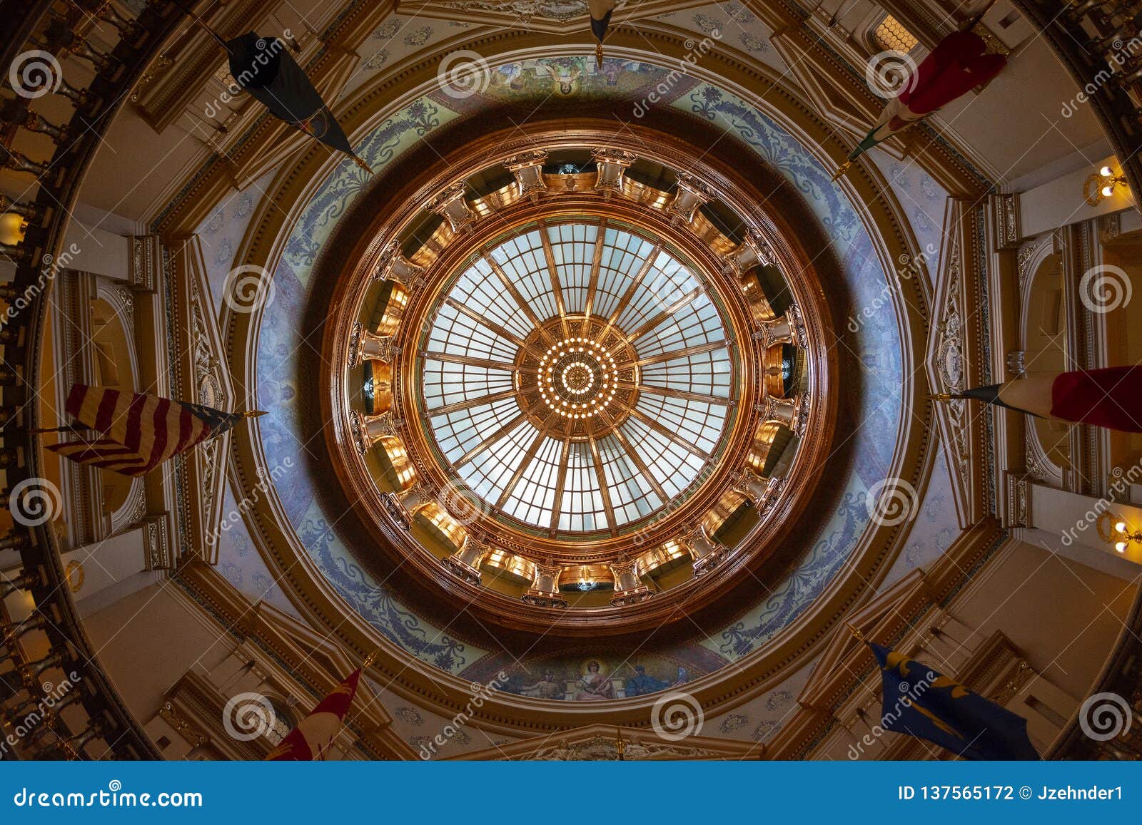 kansas statehouse capitol dome in the rotunda in topeka, kansas