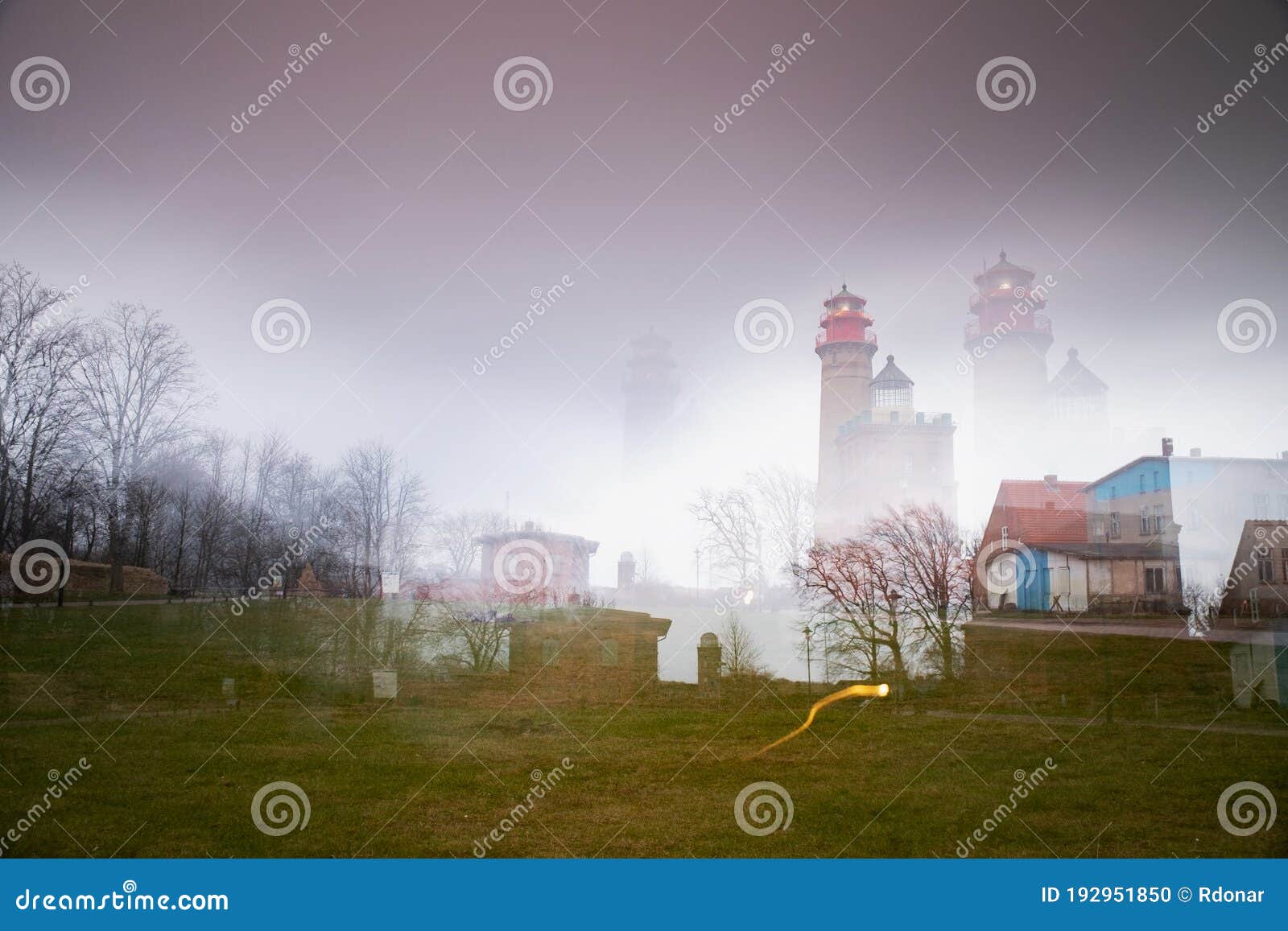 kap arkona lighthouse in abstract multi-exposure