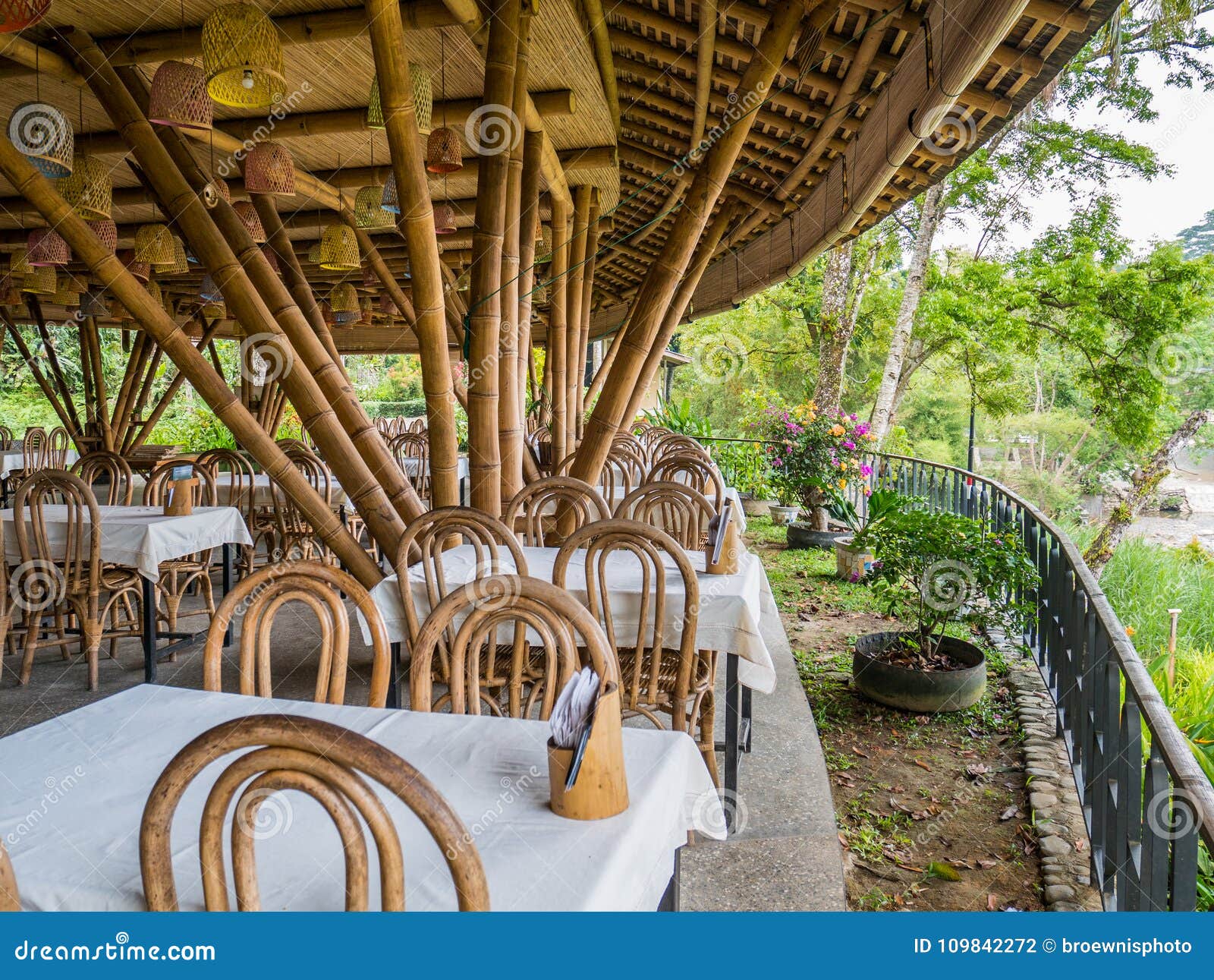 kapal bambu restaurant in ecolodge bukit lawang, indonesia