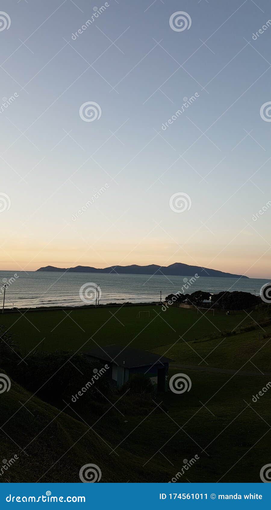 Kapiti Island Sunset Early Evening Stock Image Image of daylight