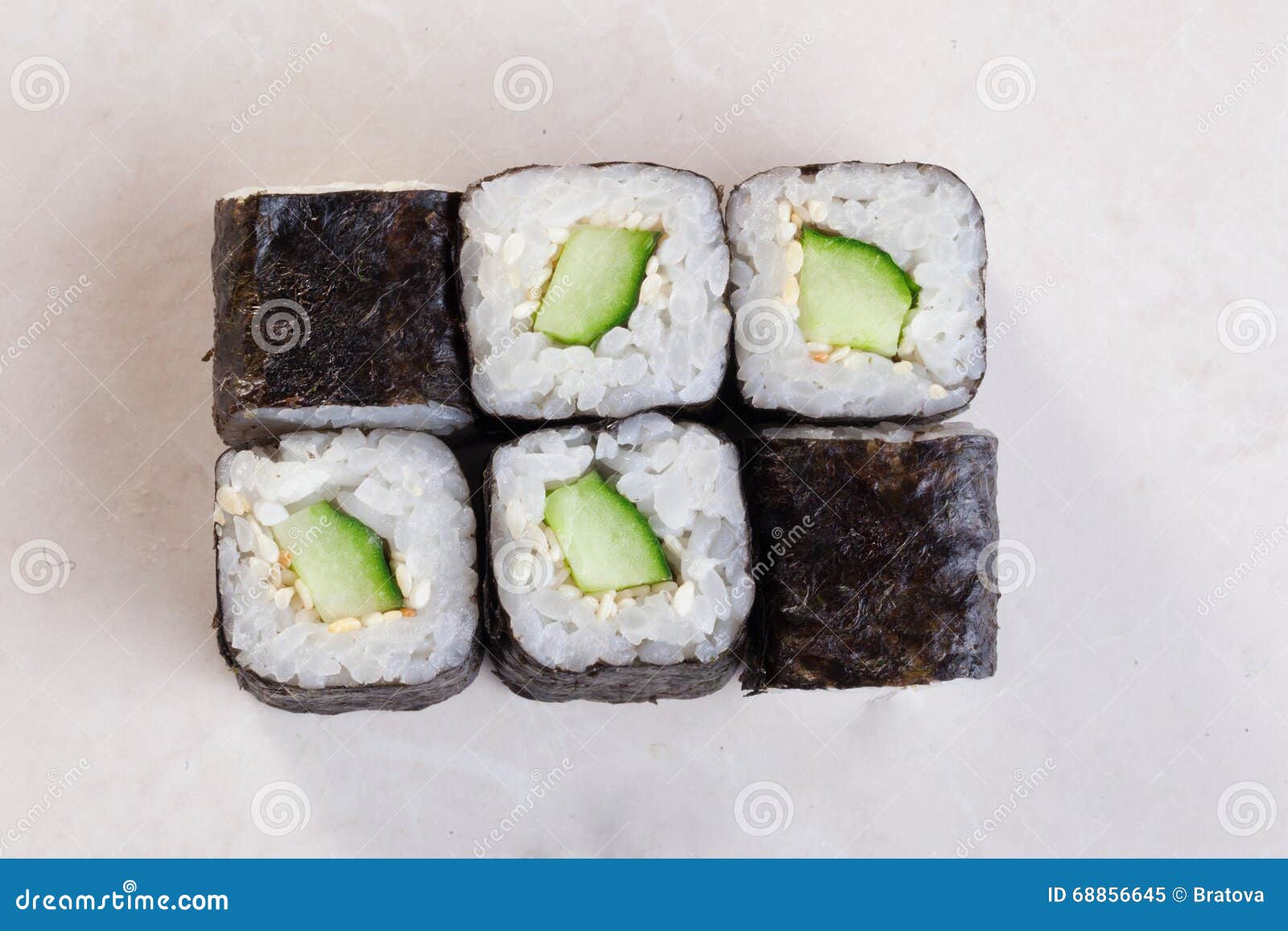 Kappa Maki Top Isolated on White Background Roll with Cucumber Stock Image  - Image of kappa, lunch: 68856645
