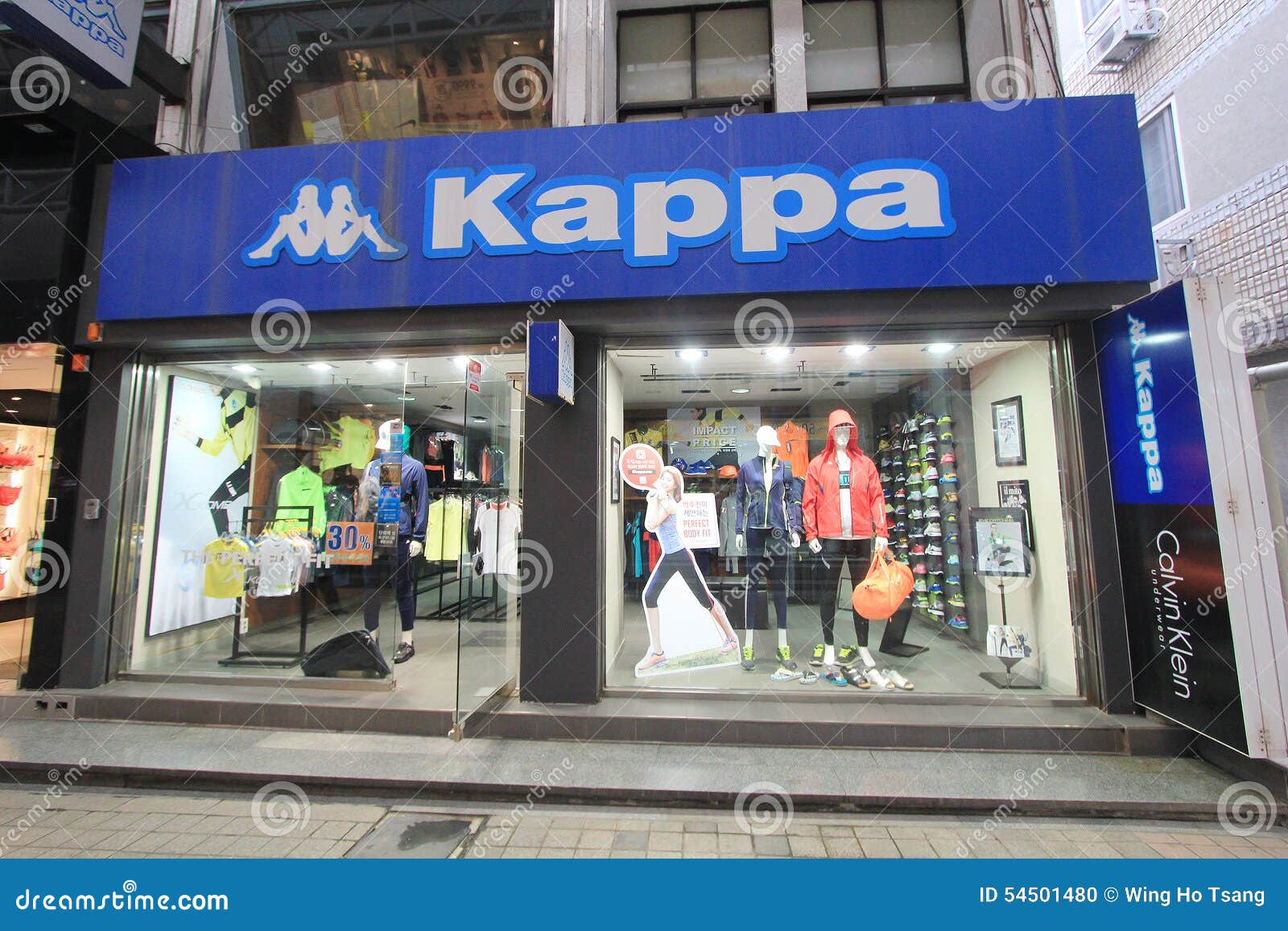 Gladys Tilmeld Opaque Kappa shop in South Korea editorial image. Image of street - 54501480