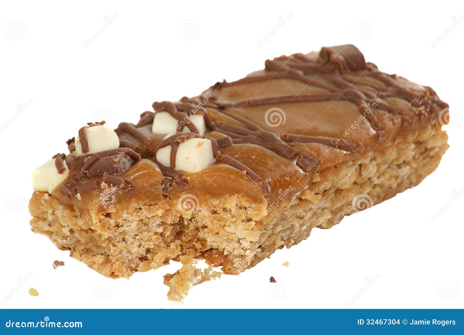 Karamell Flapjack stockfoto. Bild von britisch, viereck - 32467304