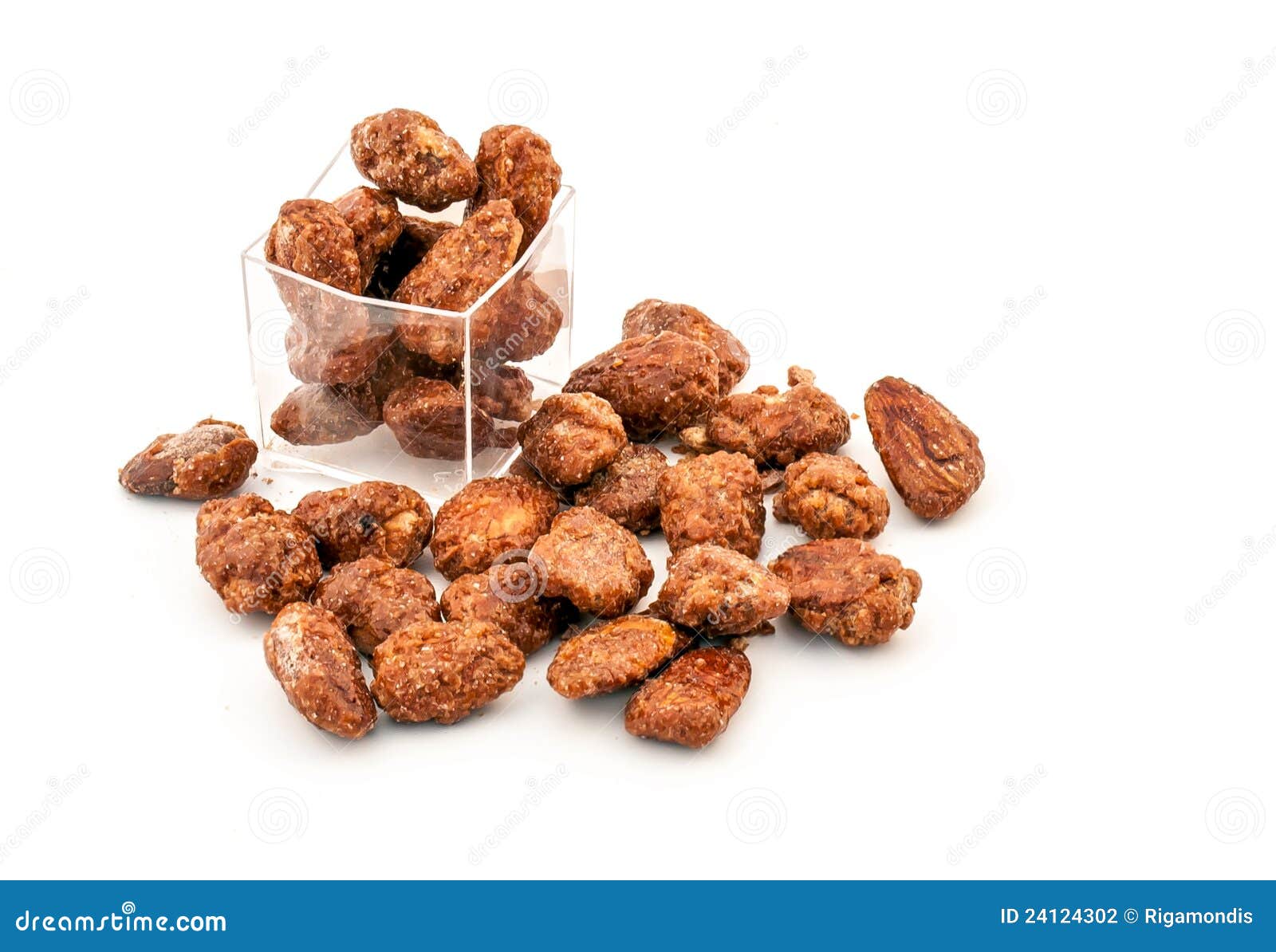 Karamellisierte Mandeln stockfoto. Bild von knusperig - 24124302