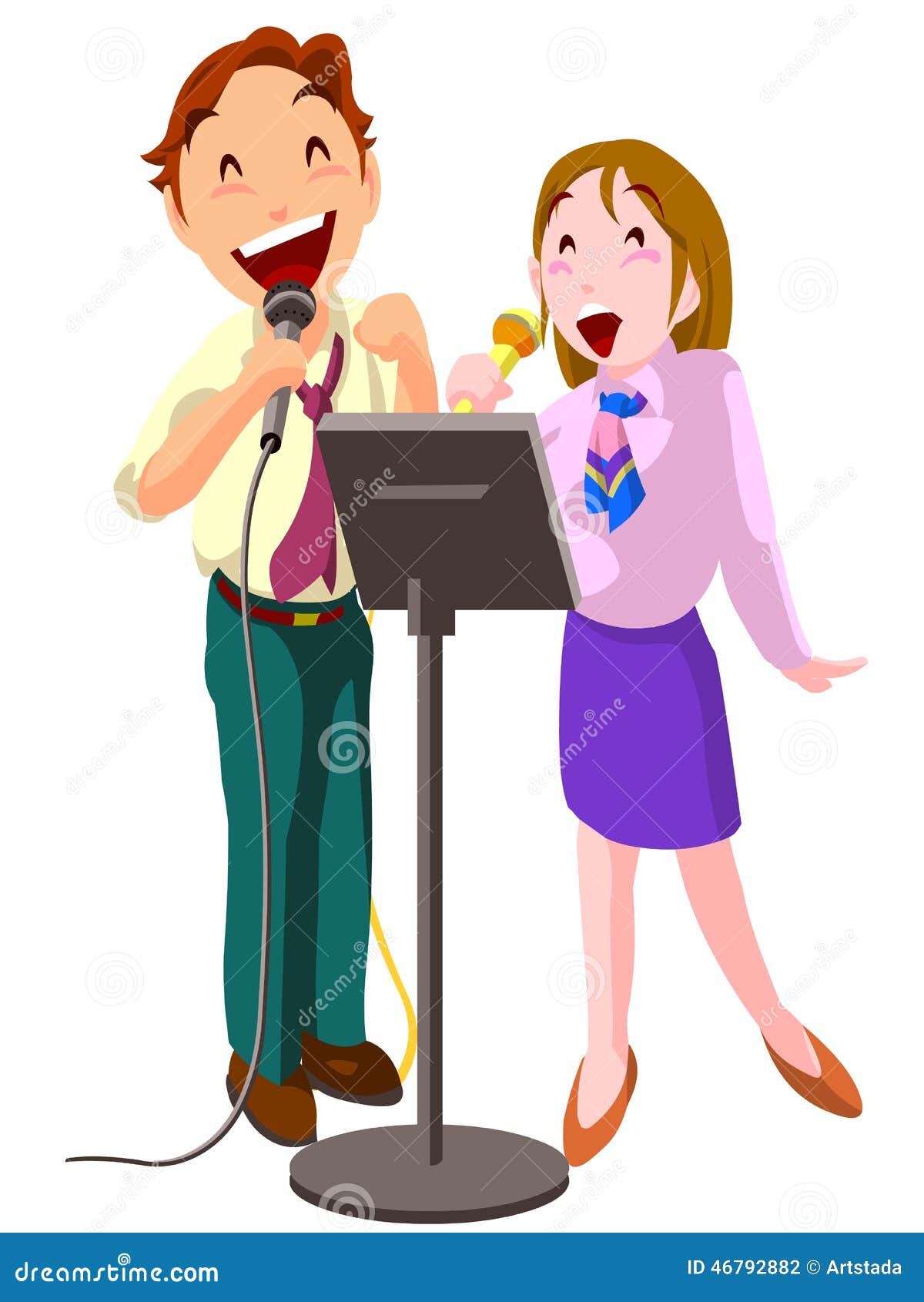 Karaoke Duet Illustration Stock Illustration Image 46792882