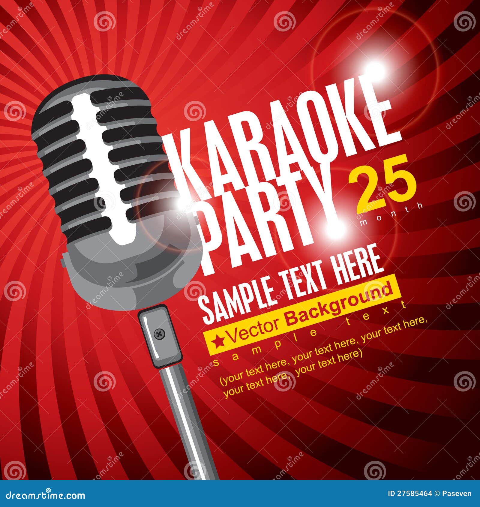 Karaoke parties stock vector. Illustration of design 27585464