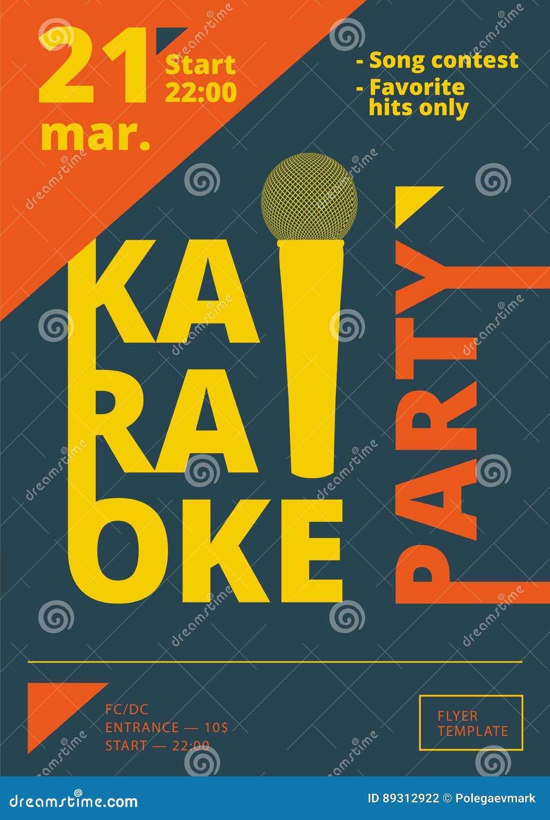 Karaoke Party Poster or Flyer Template in A20 Size. Song Contest With Regard To Photo Contest Flyer Template