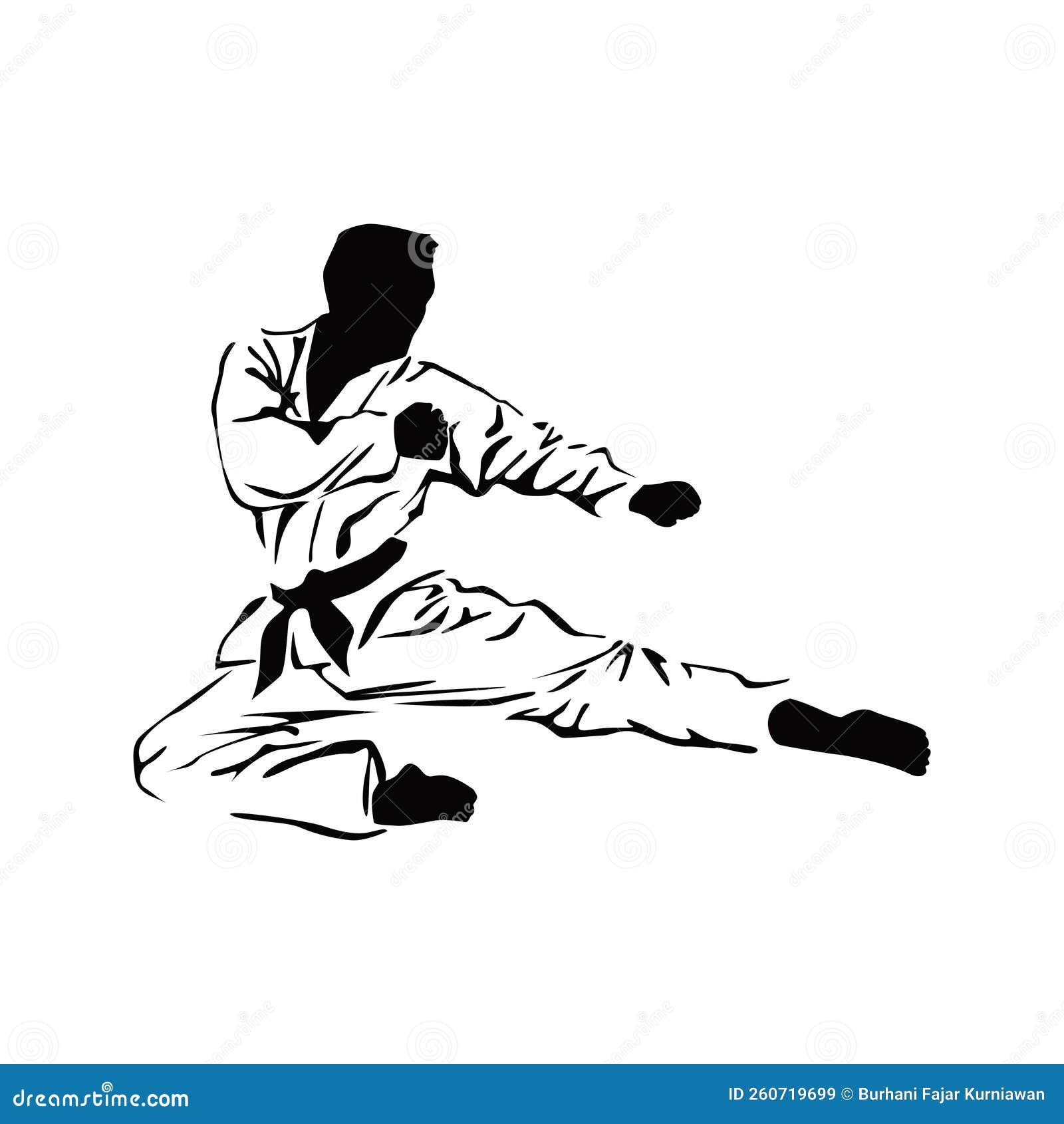 Karate Athlete Silhouette Design Stock Vector - Illustration of martial ...
