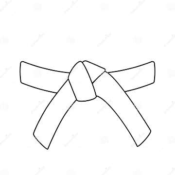 Karate belt outline icon. stock vector. Illustration of thin - 208043161