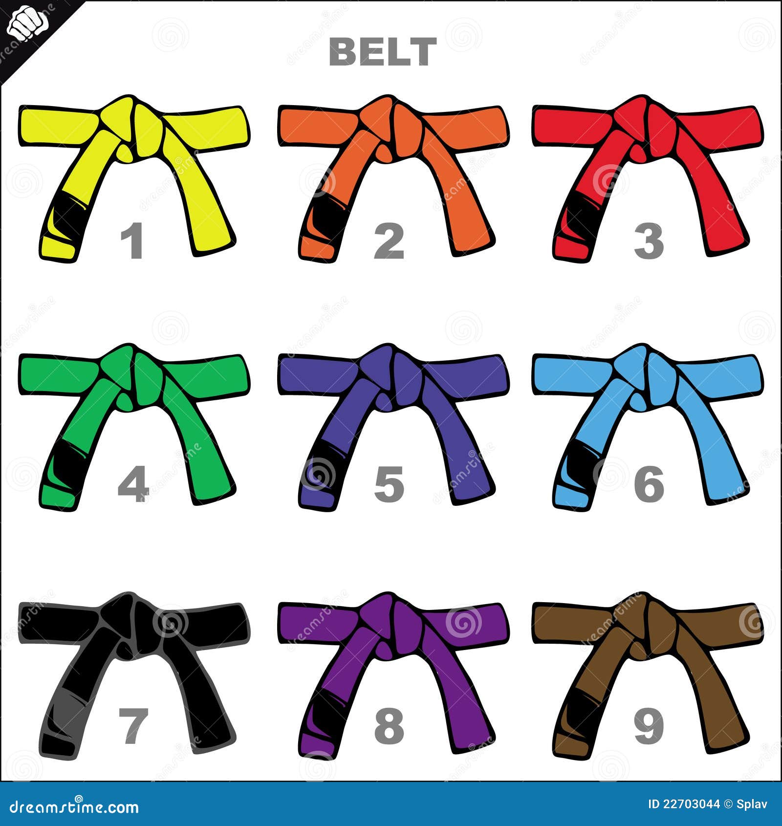 Karate Belts Poster. Vector. Stock Vector Illustration
