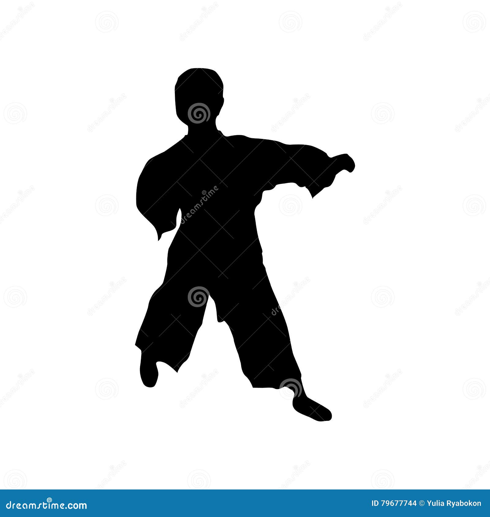 Karate black silhouette stock vector. Illustration of people 79677744