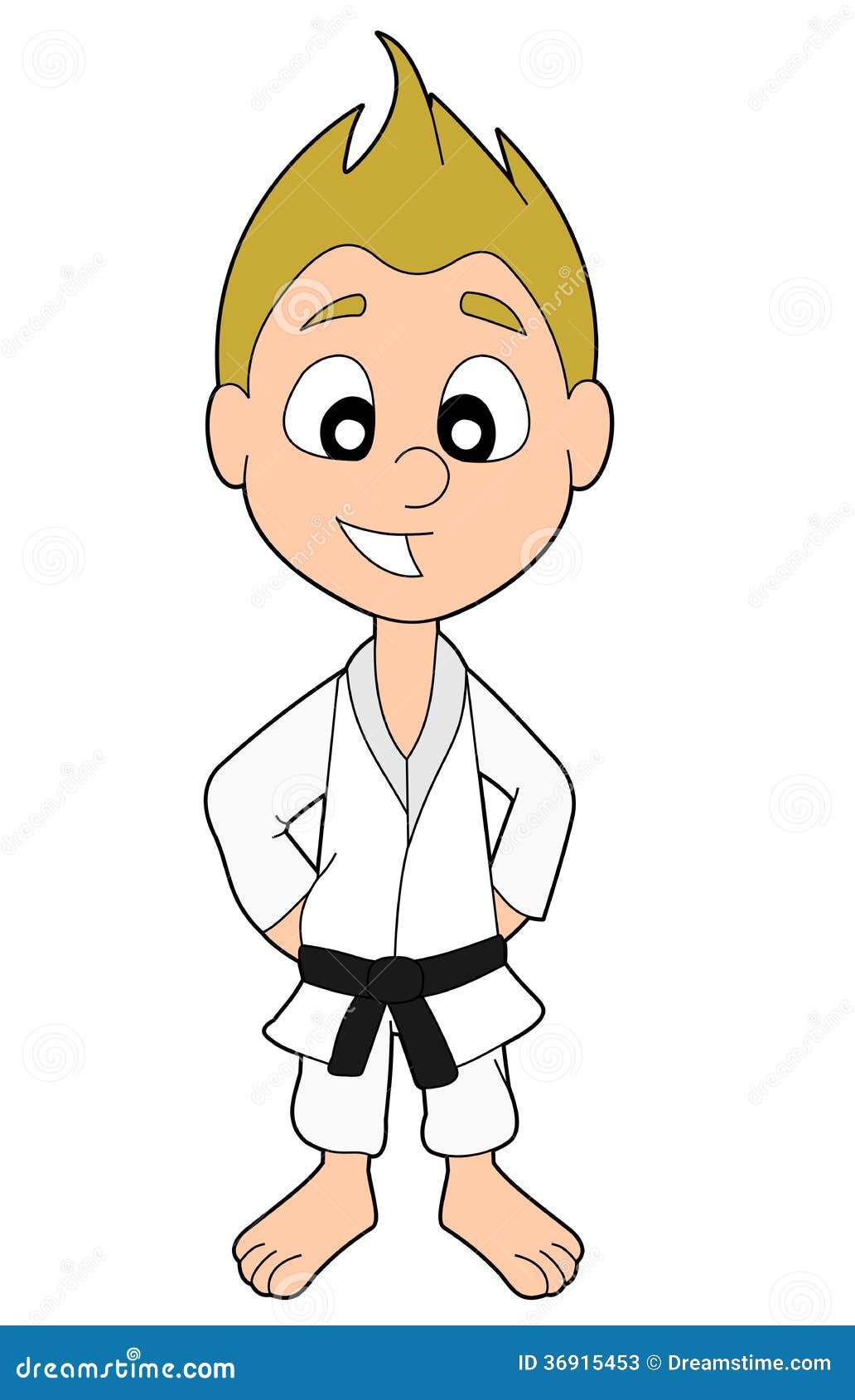 Karate boy cartoon stock illustration. Illustration of happy - 36915453