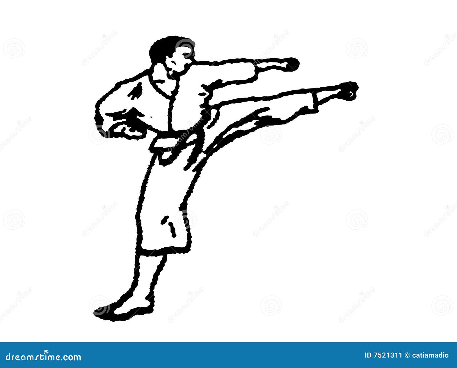 Karate fighter stock illustration. Illustration of kimono - 7521311