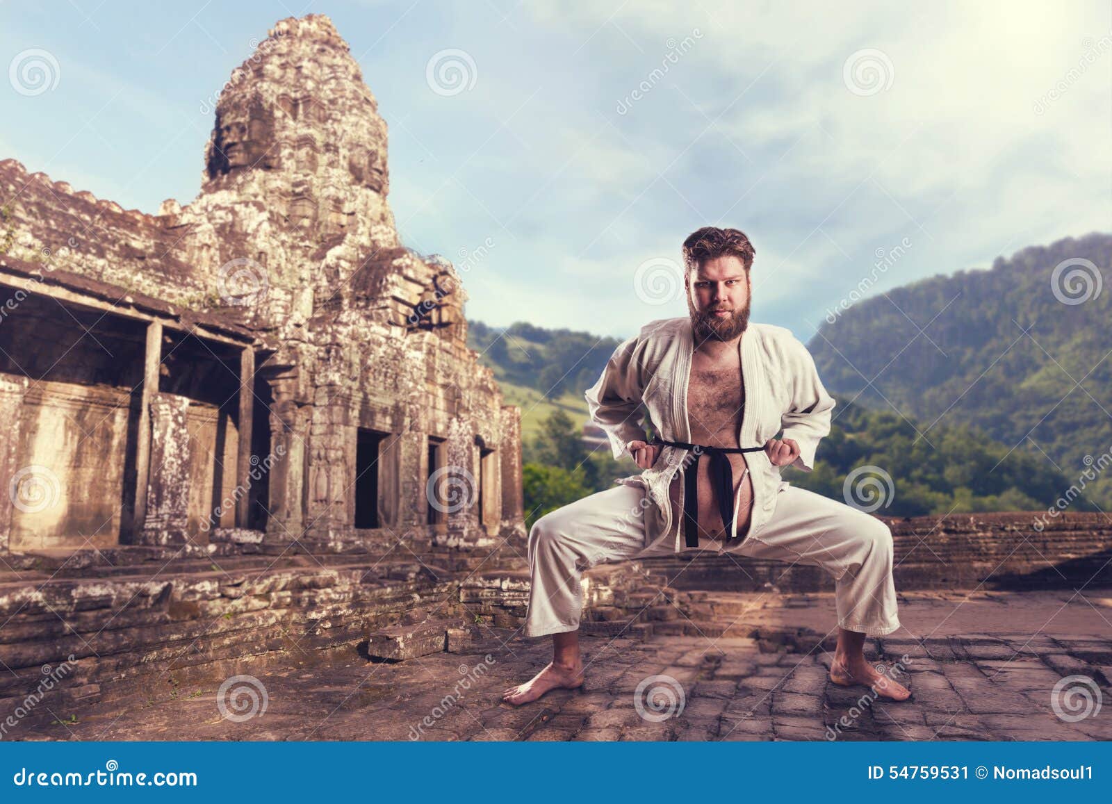 Female MMA fighter performs painful choke hold Stock Photo by NomadSoul1