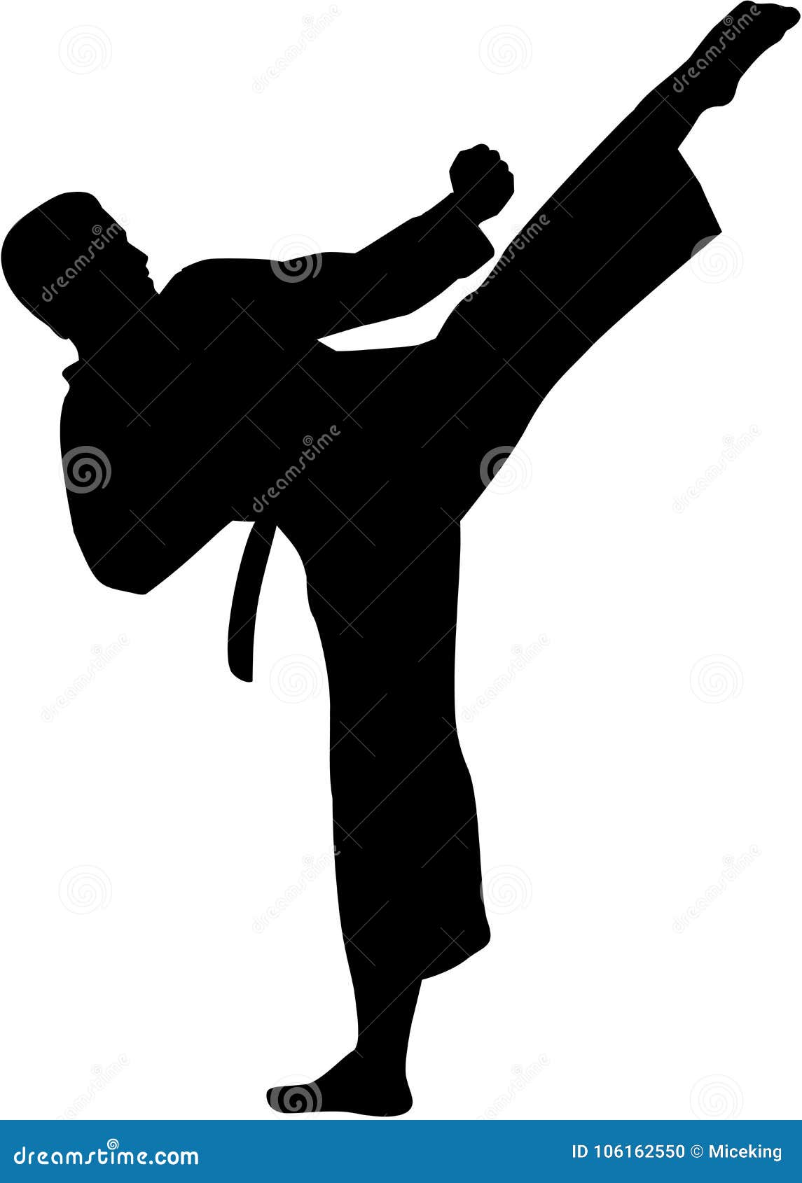 karate fighter silhouette