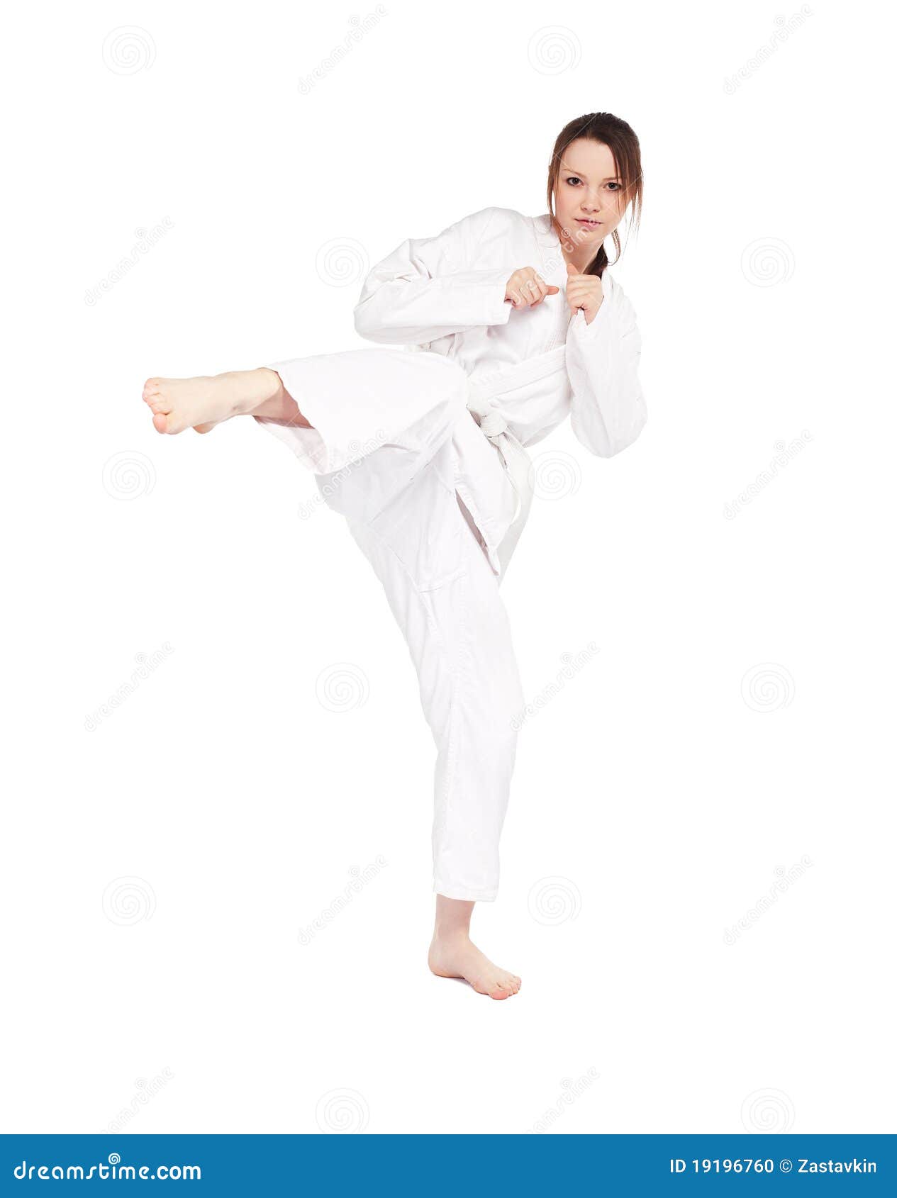 Karate girl stock photo. Image of kungfu, full, isolated 19196760