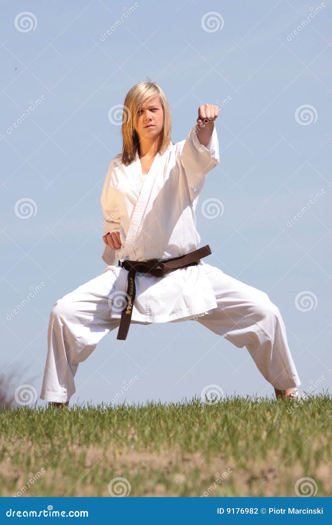 Karate girl stock photo. Image of outdoors, exercise, karate 9176982