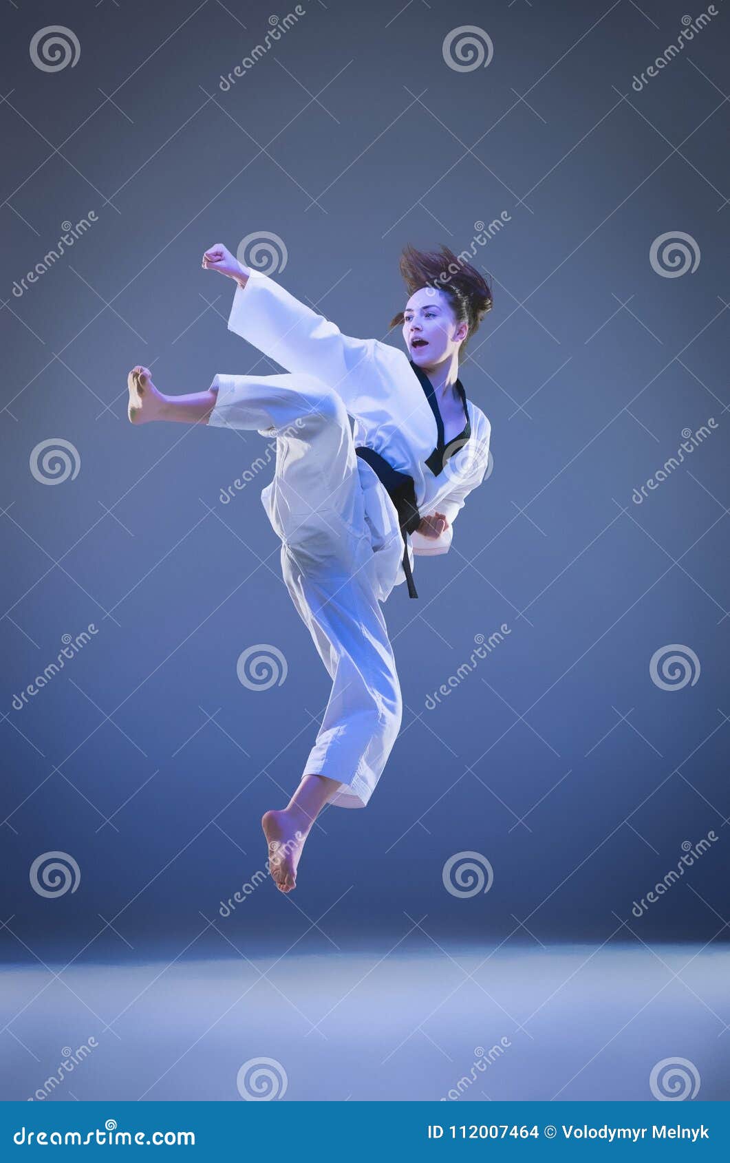 The Karate Girl with Black Belt Stock Photo Image of activity, kimono