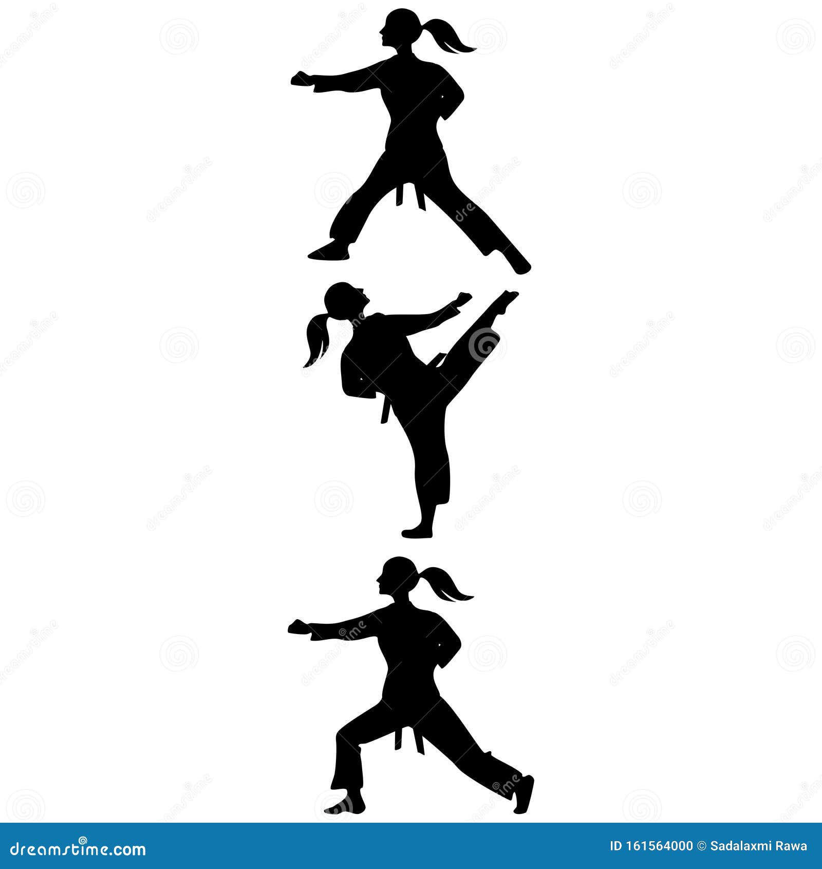Download Karate Girls Fighter Girls Silhouette Stock Photo Illustration Of Combat Girls 161564000