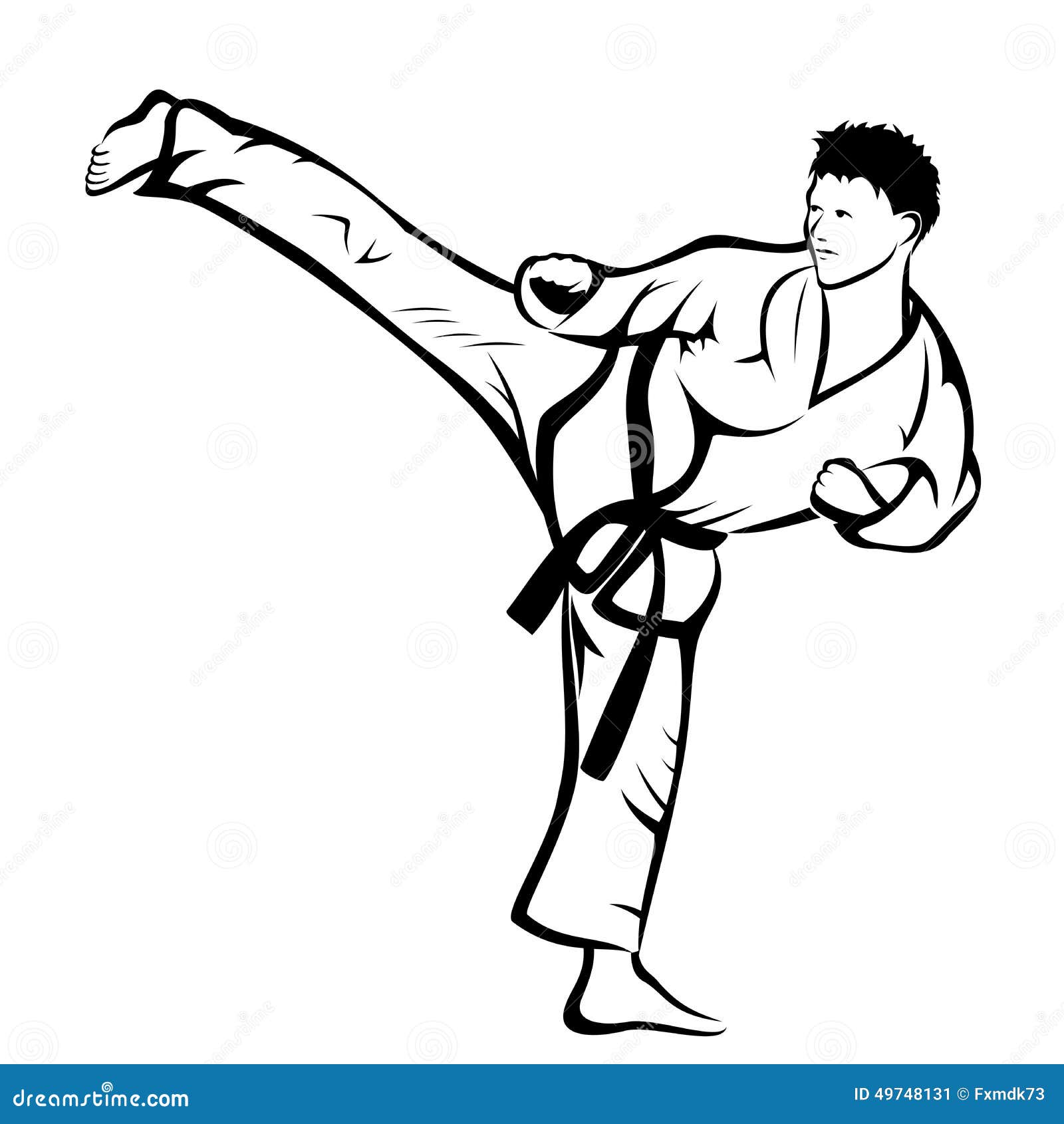 Karate Kick Stock Vector - Image: 49748131