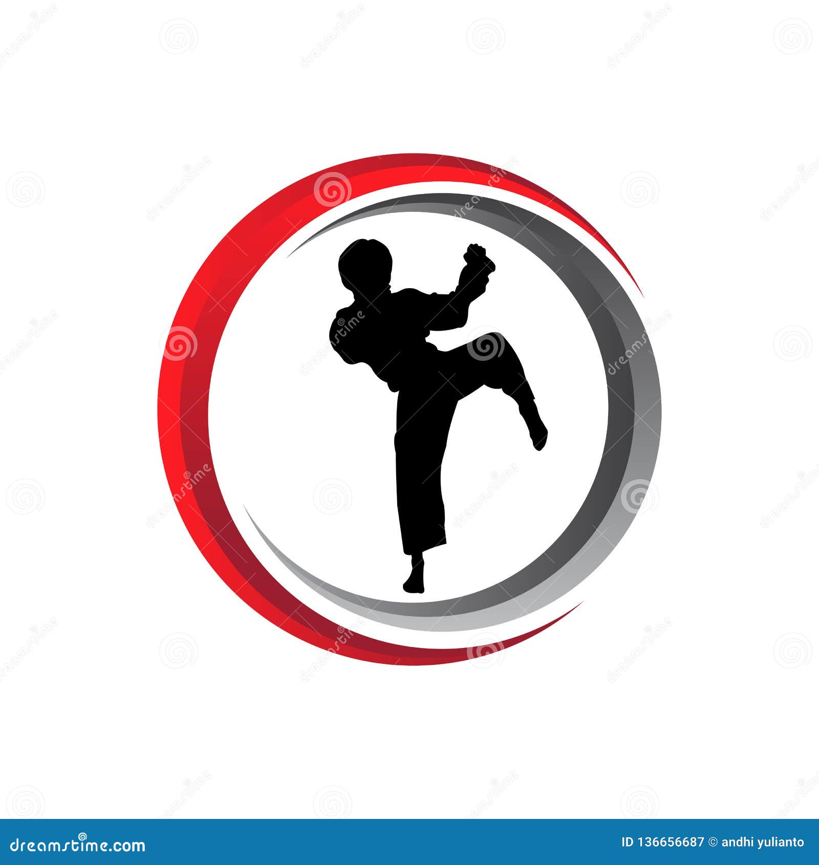 Karate Martial Art Combat Pose Vector Icon Logo Design Stock ...