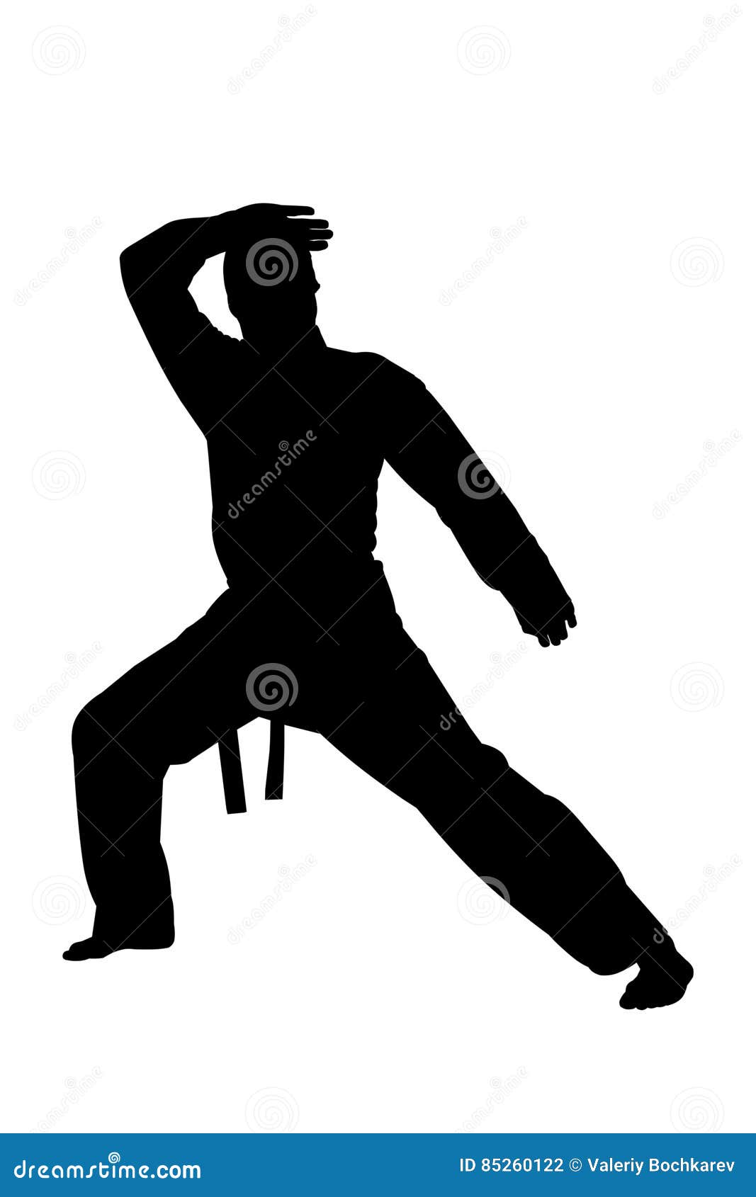 Karate Martial Arts Man Silhouette Stock Illustration - Illustration of ...