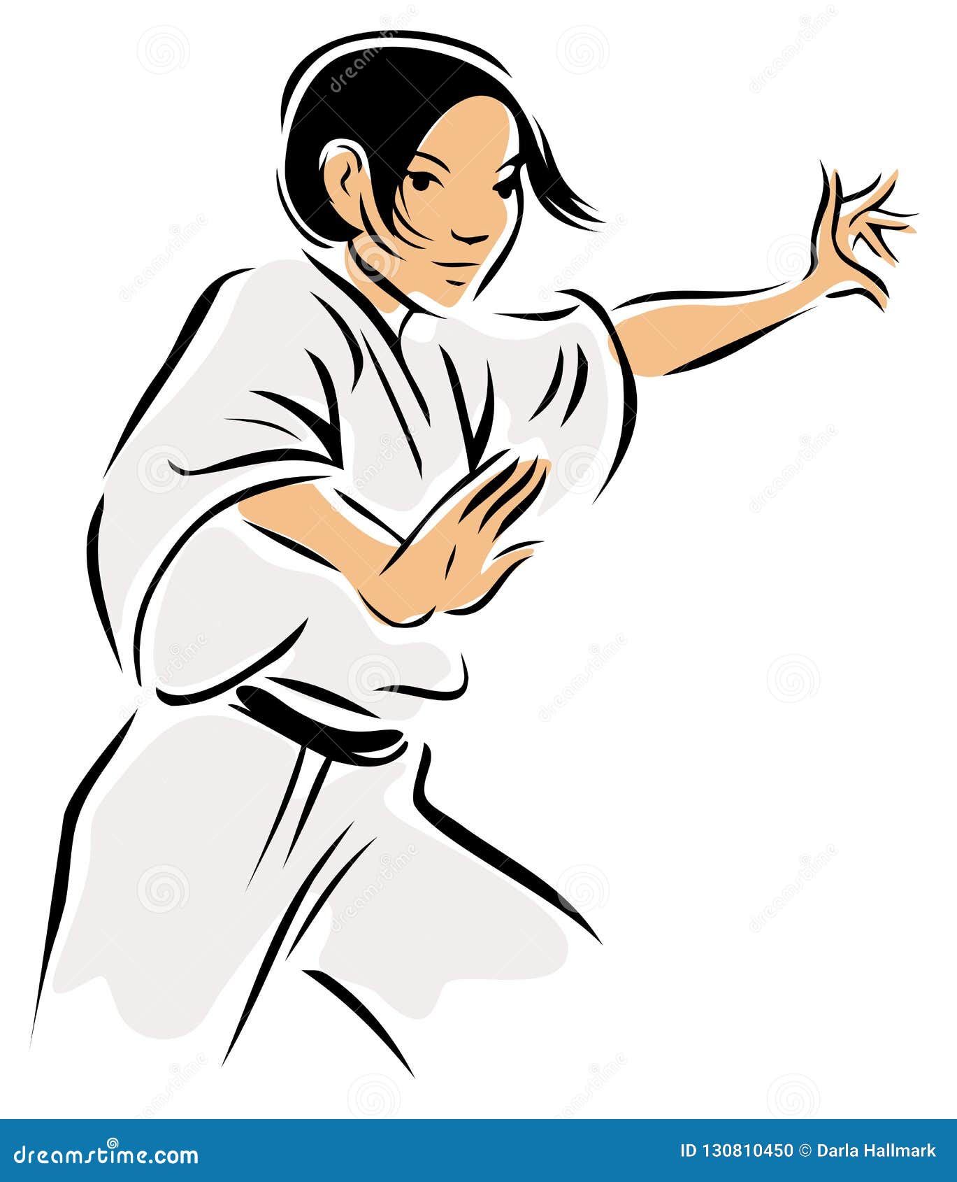 Karate master woman stock vector. Illustration of defense 130810450