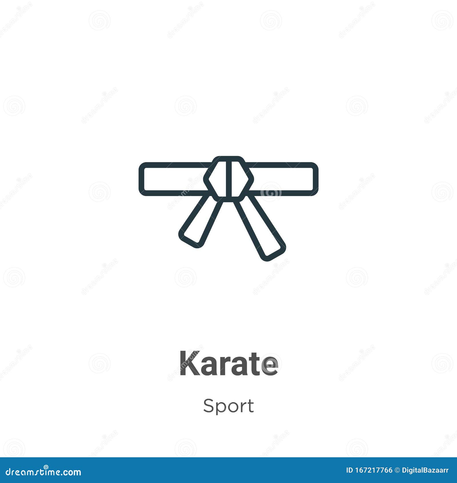Karate Outline Vector Icon. Thin Line Black Karate Icon, Flat Vector