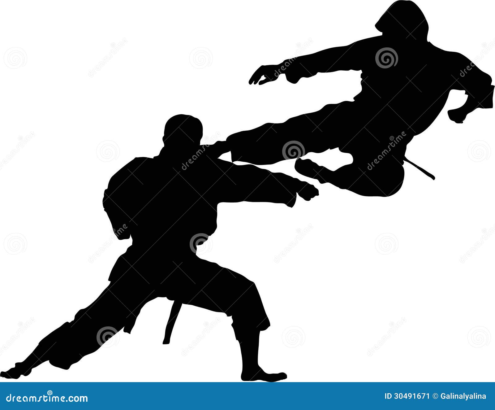Download Karate Silhouette Stock Image - Image: 30491671