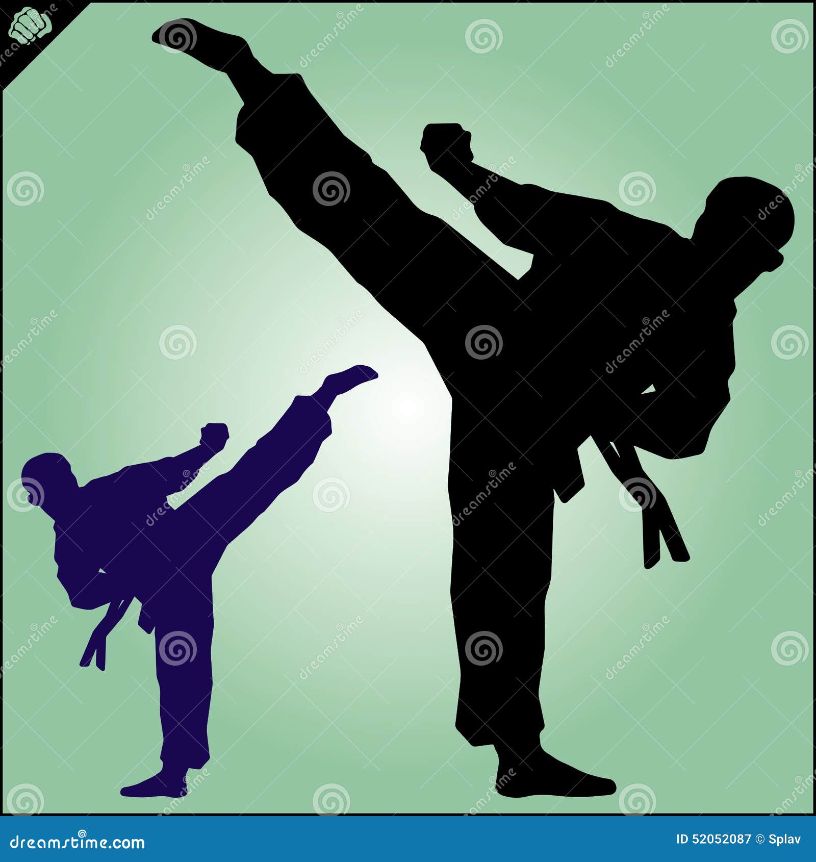 Karate. Taekwon-do. Kung-fu. High Kick. Martial Arts. Vector. Stock ...