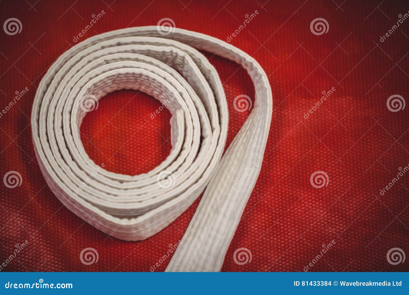 Karate White Belt on Red Background Stock Photo - Image of drip