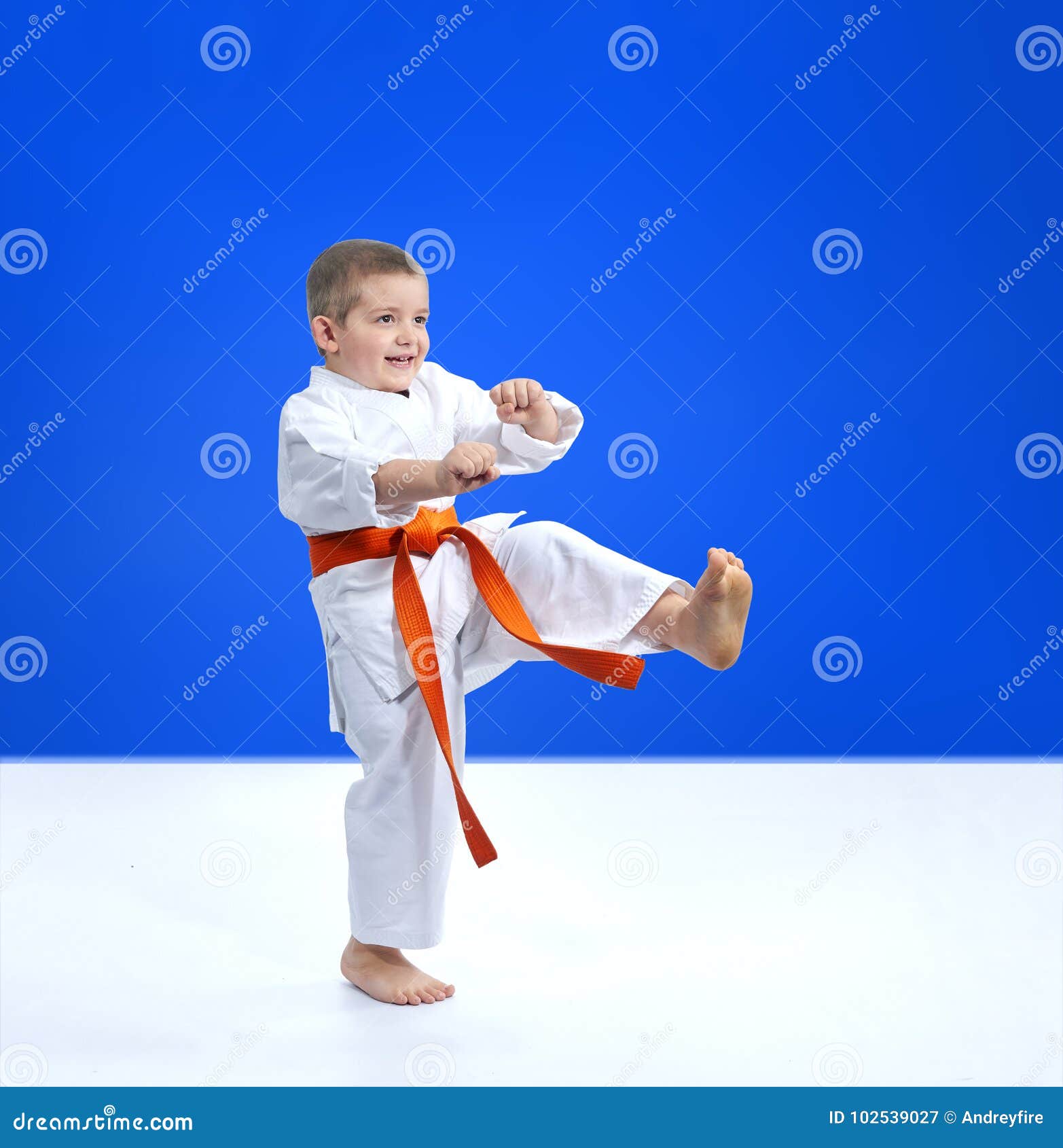 In Karategi Boy Beats Kicking Stock Image Image of judo, arts 102539027