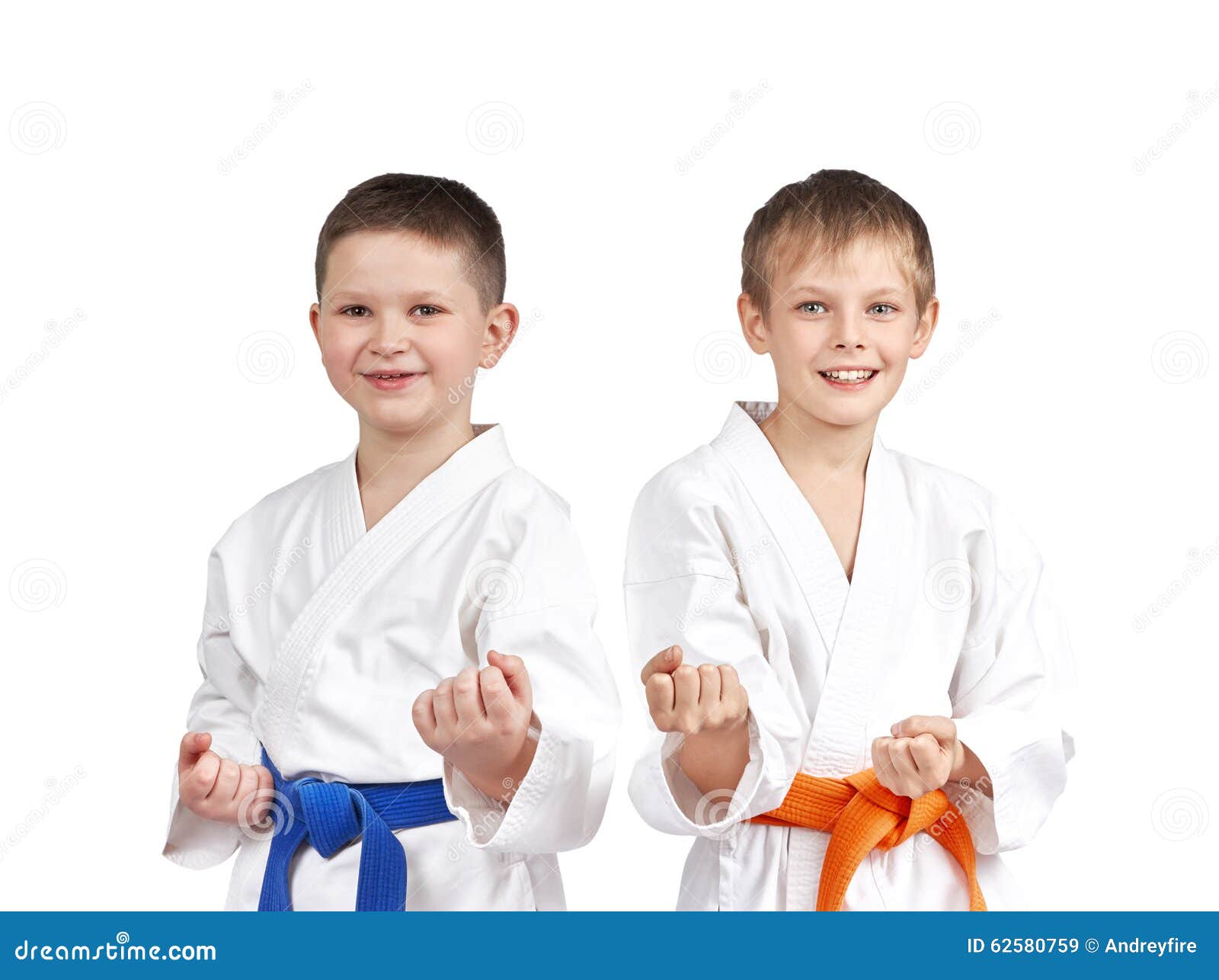 In Karategi Two Athletes Doing Karate Technique Stock Image Image of